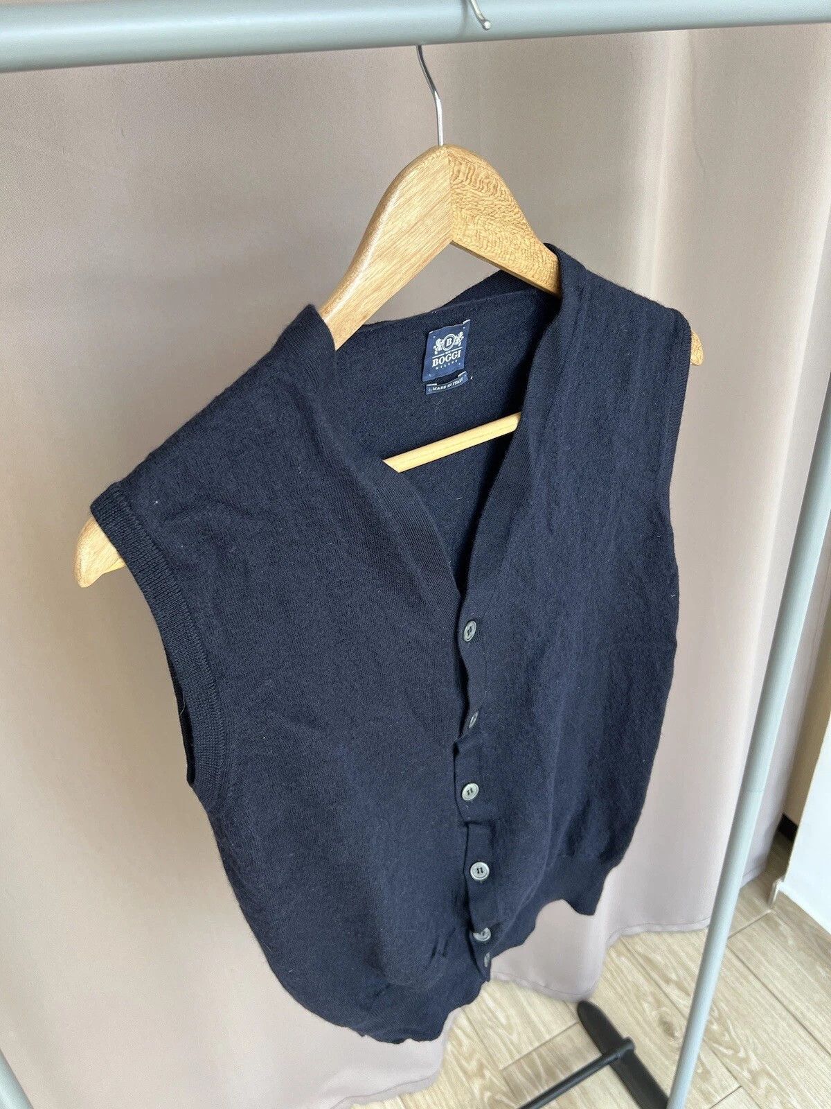 Boggi Boggi Milano Wool Vest Womens Size M/L Navy Blue Sleeveless Size L / US 10 / IT 46 - 6 Thumbnail