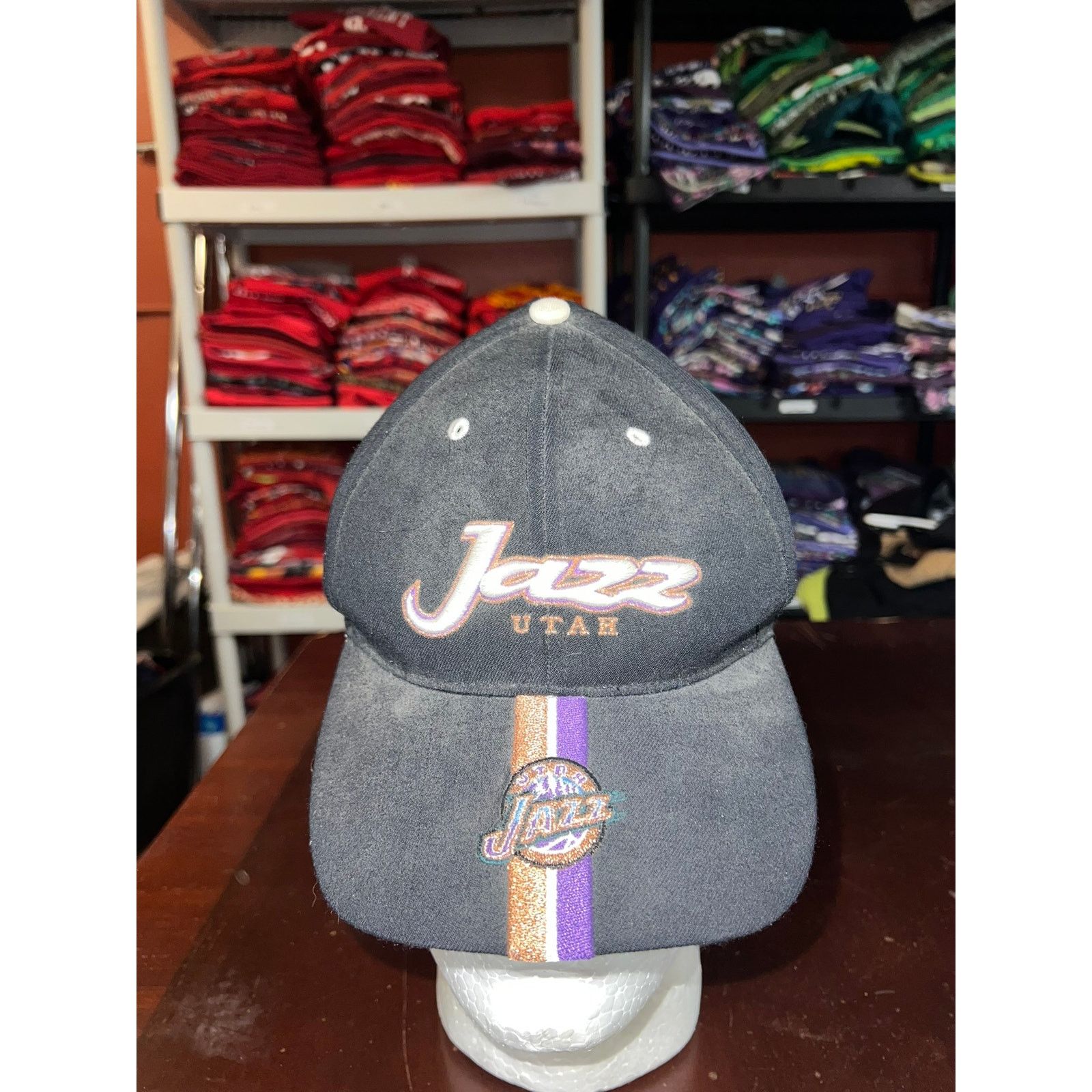 Vintage Vintage Utah Jazz Hat Twins Enterprise 30% Wool NBA VTG Size ONE SIZE - 1 Thumbnail
