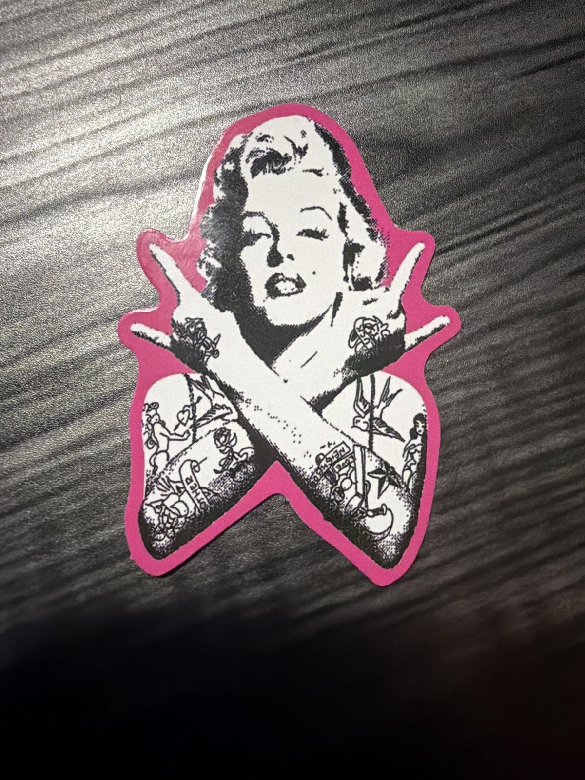 Hypebeast Tattooed Marilyn Monroe Rock On Sticker Size ONE SIZE - 1 Thumbnail