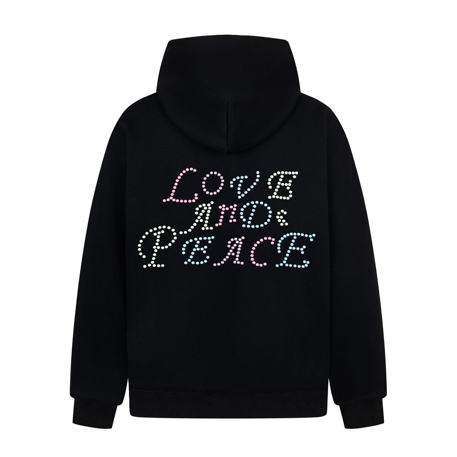 Japanese Brand Love and Peace Pearl Embellished Hoodie Size US M / EU 48-50 / 2 - 2 Thumbnail
