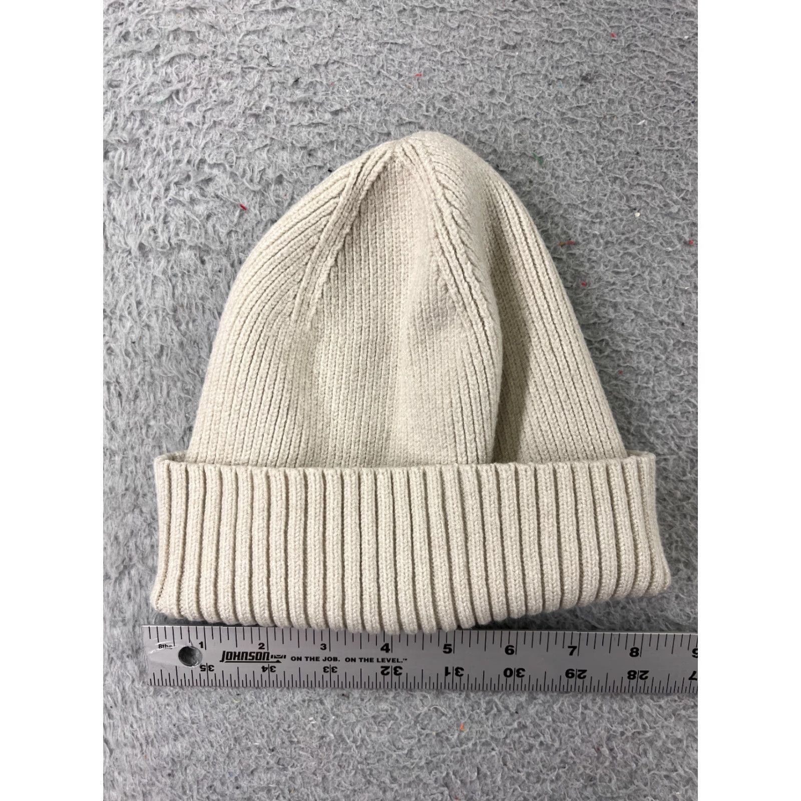 Vintage Time And Tru Beanie Knit Adult One Size White Womens Beanie Ski Style Knit Polyester Blend Winter Hat Size ONE SIZE - 2 Thumbnail