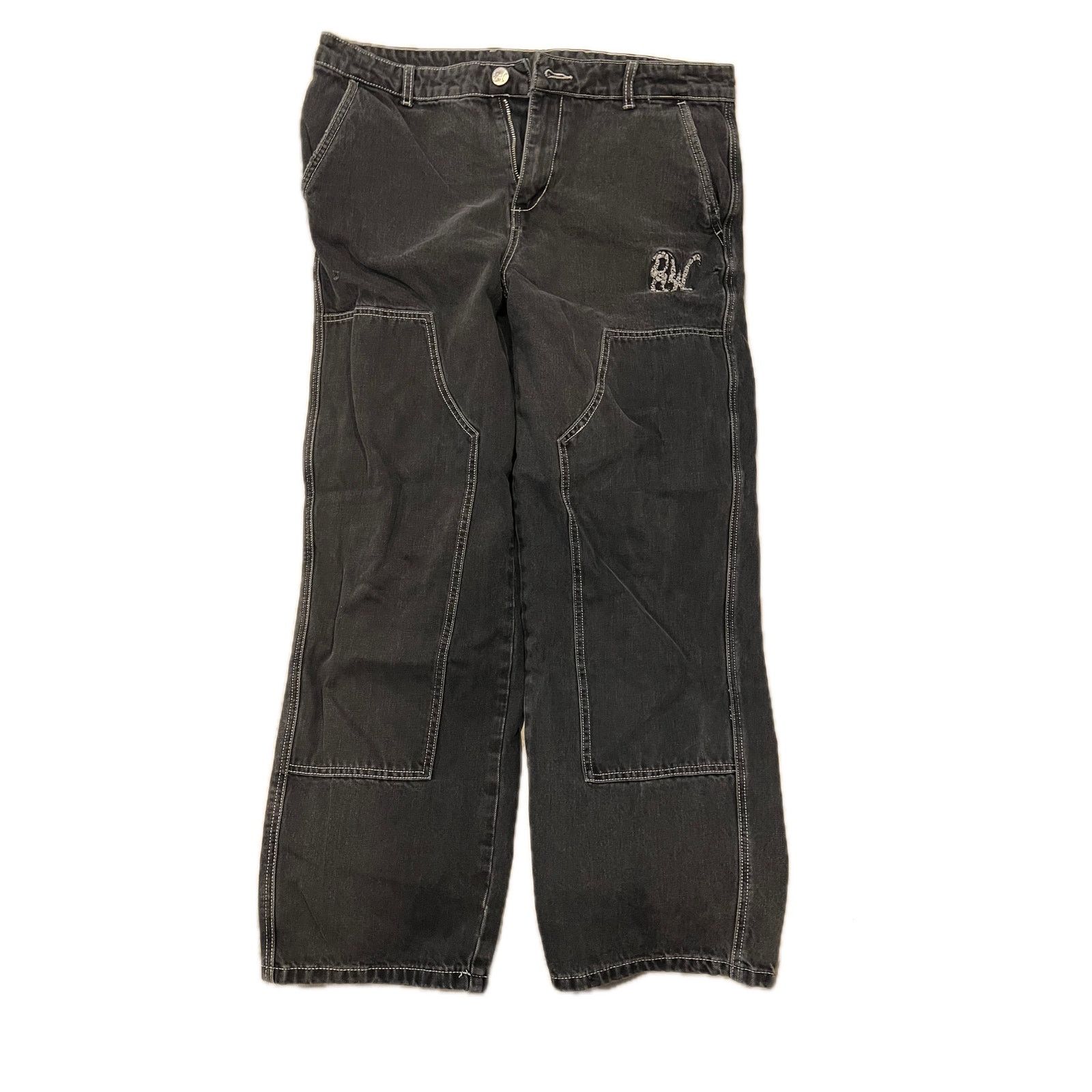 8THWNDR 8THWNDR Washed Baggy Black Skater Carpenter Jeans 34x30 Size US 34 / EU 50 - 1 Thumbnail