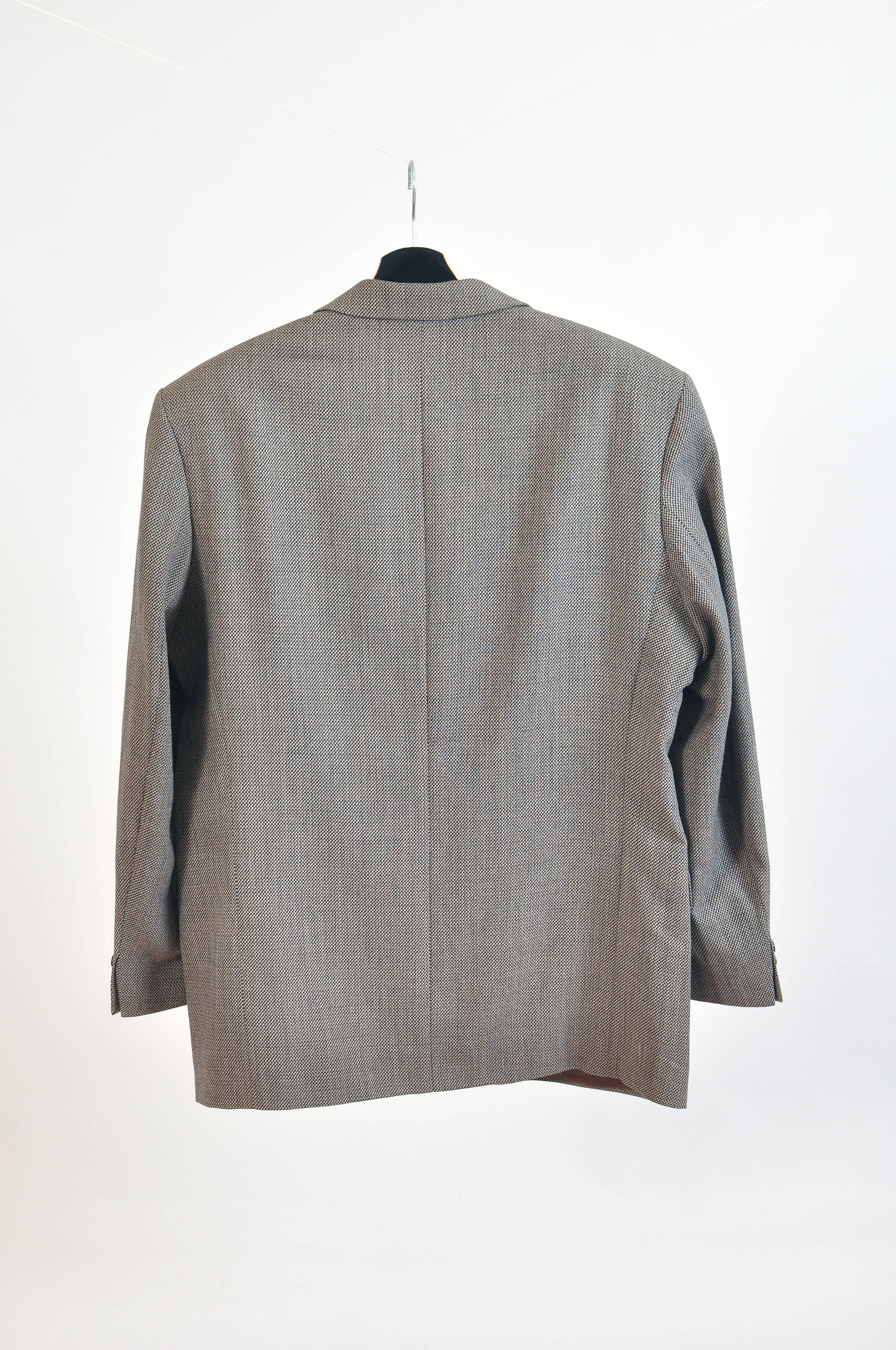 Other Vintage 90s Tweed Brown Suit by Oliver Turo Tailor Size 44R - 6 Thumbnail