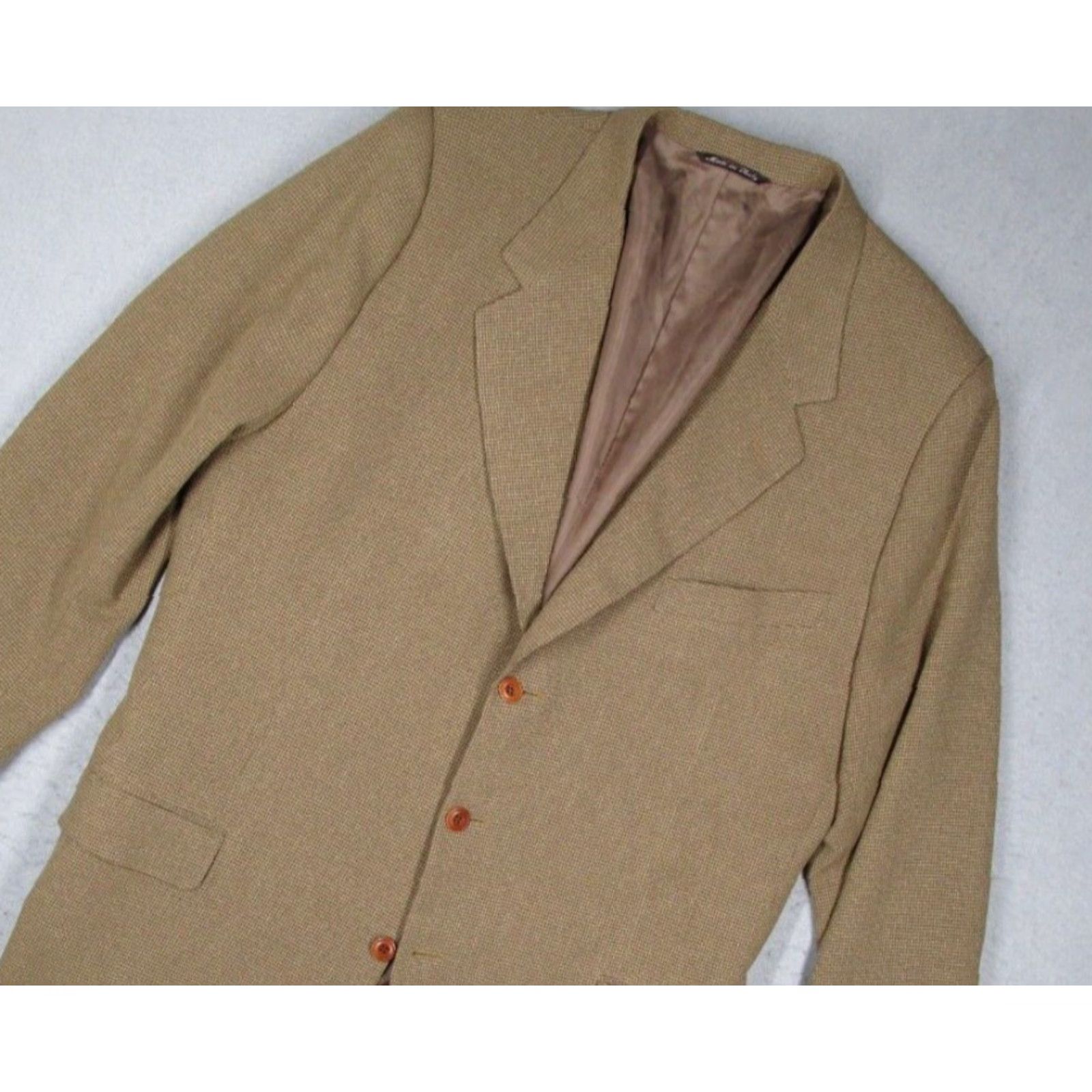 Canali Canali Milano Brown Wool Silk Blazer Mens 44L 3 Button Single Breasted Sport Coat Made in Italy Size 44R - 2 Thumbnail