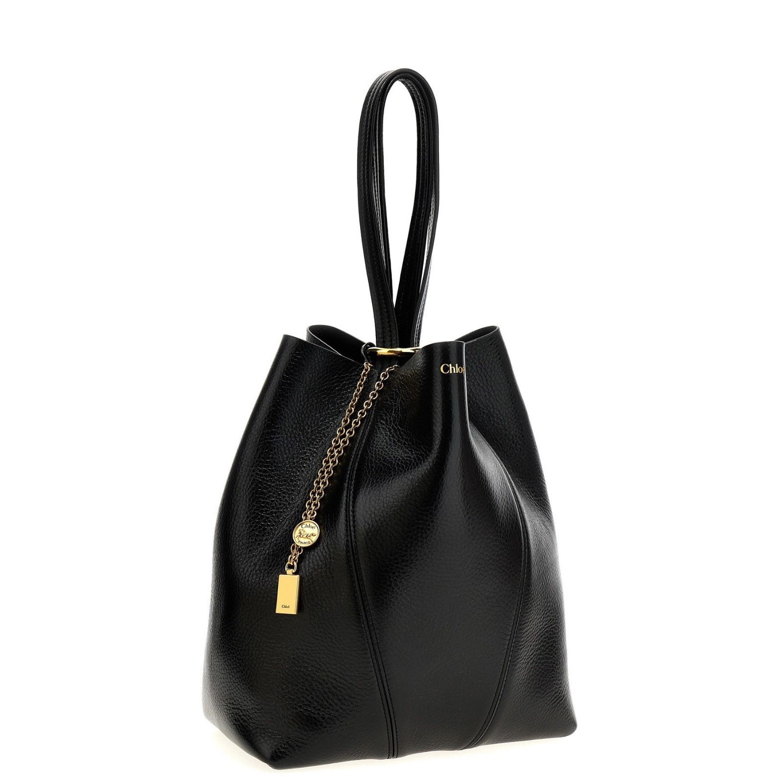 Chloe Chloe Medium Spin Black Shiny Leather Tote Bag New & Authent Size ONE SIZE - 3 Thumbnail