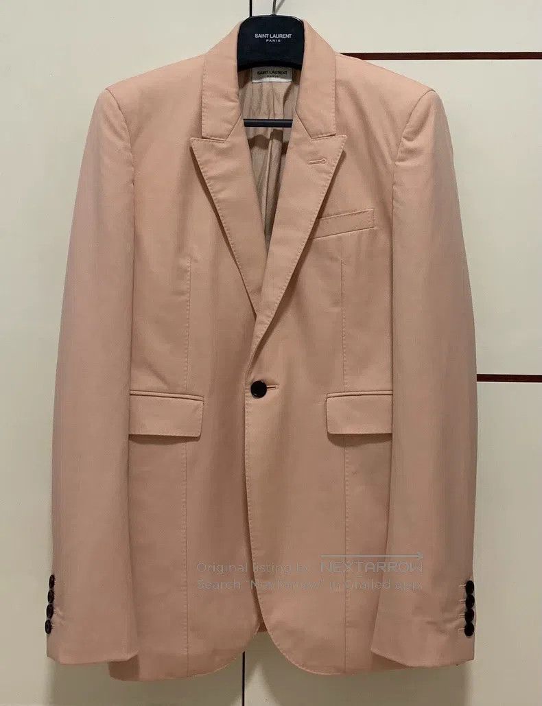 Saint Laurent Paris Saint Laurent Paris Light Pink Peak Lapel Straight Shoulde Size US S / EU 44-46 / 1 - 1 Thumbnail