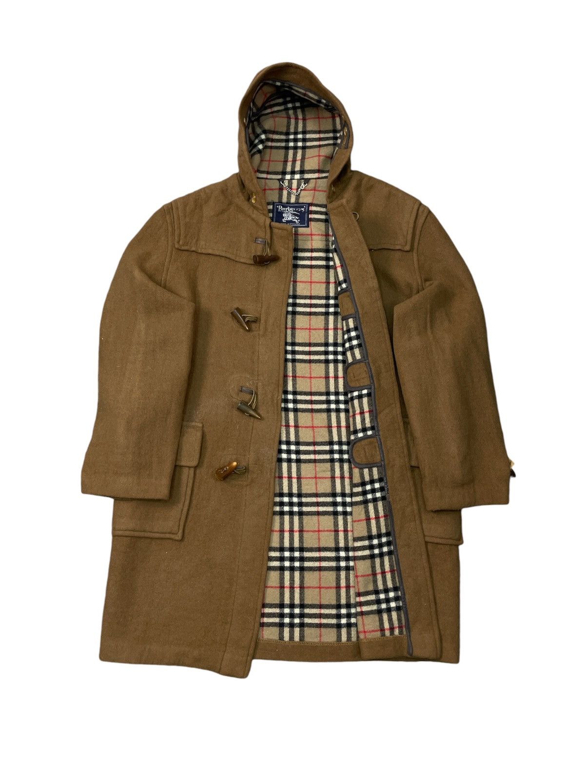 Camel Duffle Coat Burberry Fur Hood Coat Vintage 90s Burberry Nova