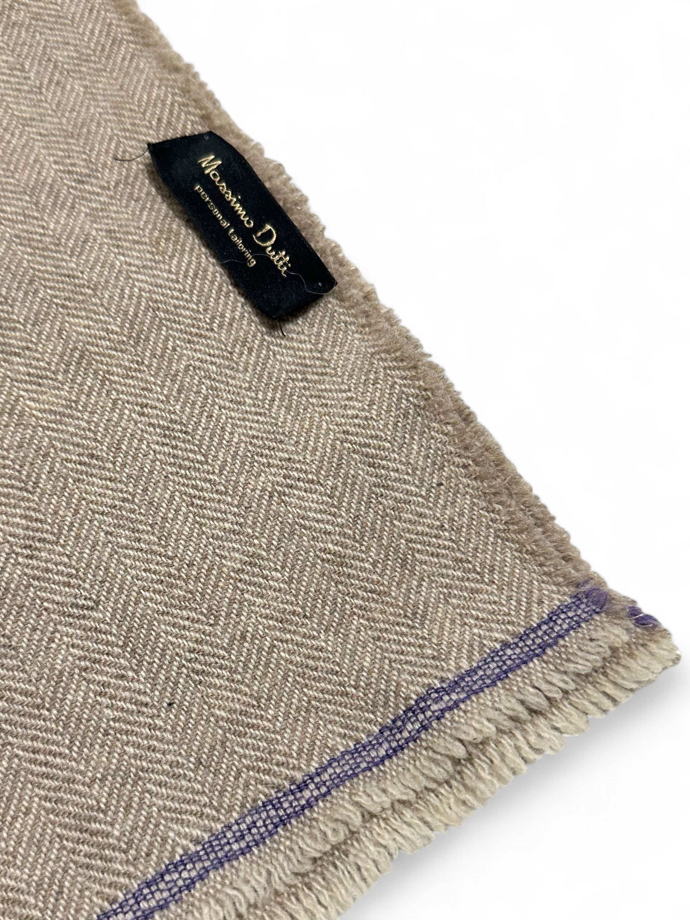 Massimo Dutti Massimo Dutti Large Beige Wool Scarf 180x47 cm Size ONE SIZE - 4 Thumbnail