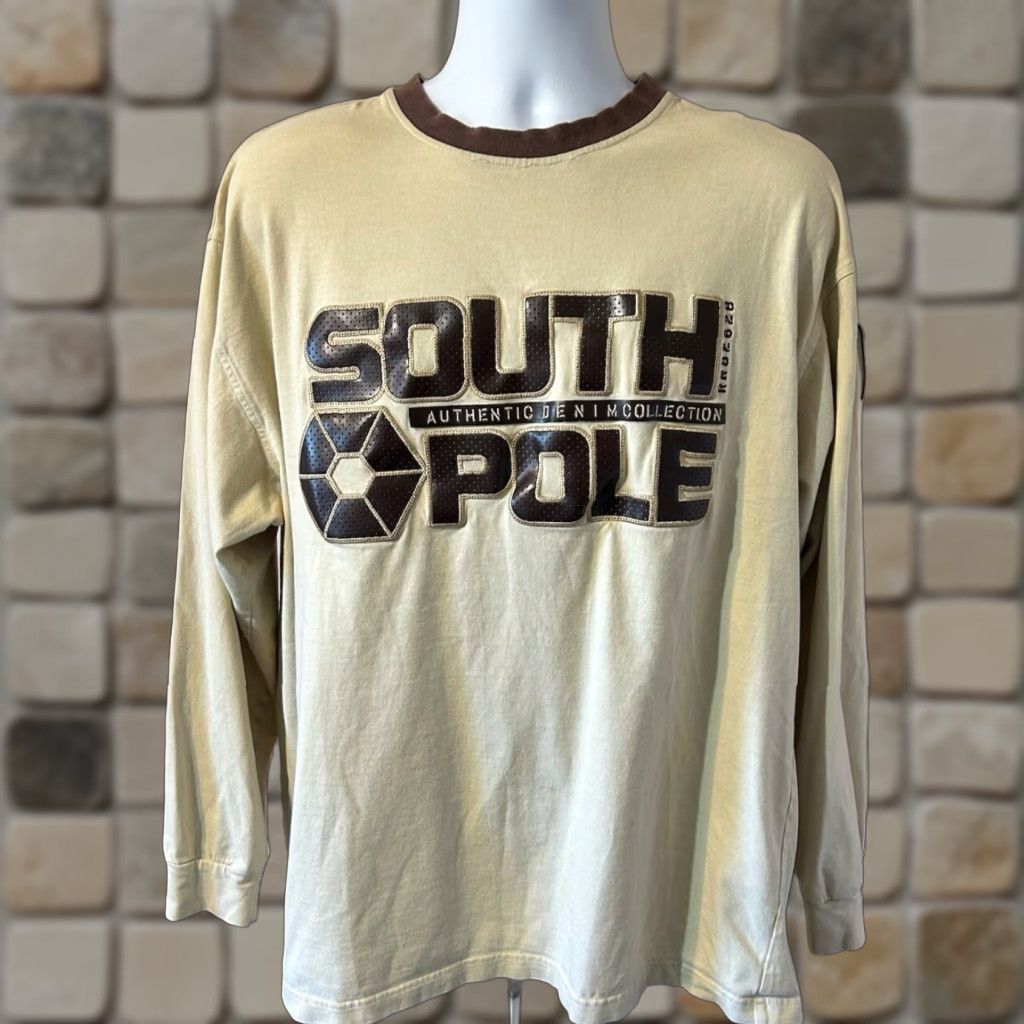 Southpole VINTAGE South Pole Authentic Collection Long Sleeve Shirt Men XL Tan Brown Spell Out Size US XL / EU 56 / 4 - 1 Thumbnail