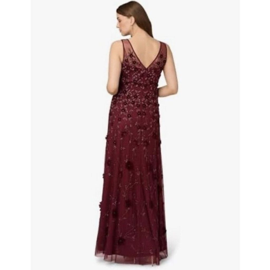 adrianna papell beaded illusion dress Adrianna Papell Women's Beaded Velvet Midi Dress - Midnight