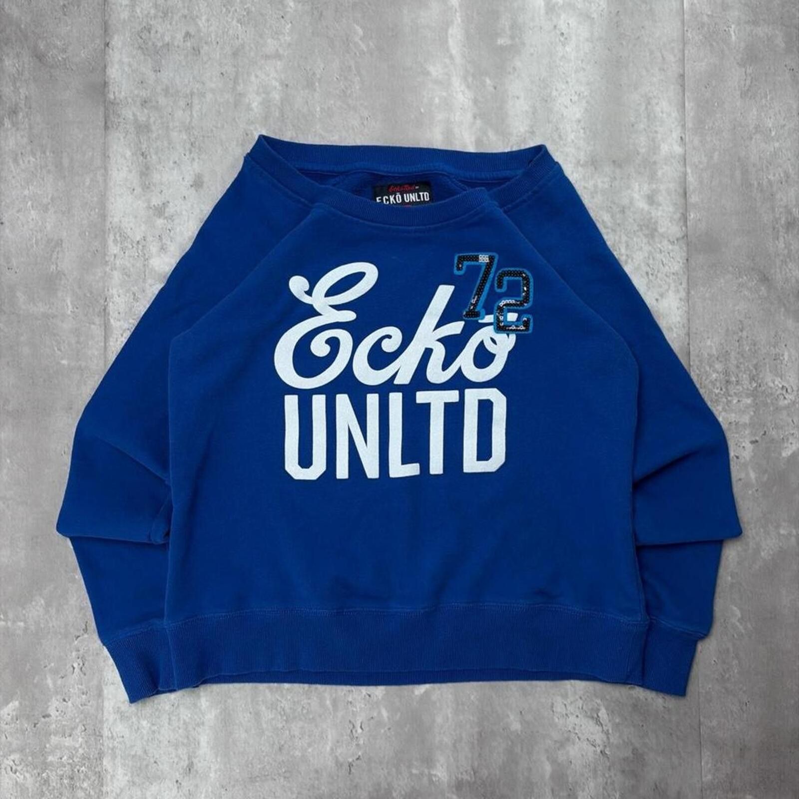 Ecko Unltd. Y2K Blue Ecko Unltd Grunge Skater Crewneck Sweater Size L / US 10 / IT 46 - 1 Thumbnail