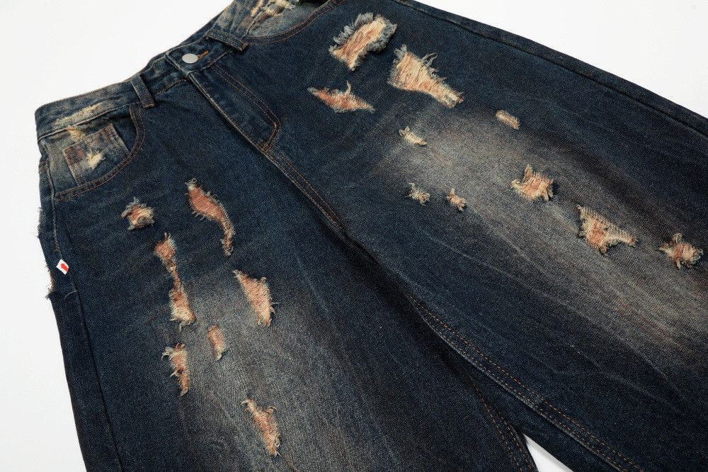 Vintage Men's punk street style distressed loose casual ripped jeans Size US 32 / EU 48 - 4 Thumbnail