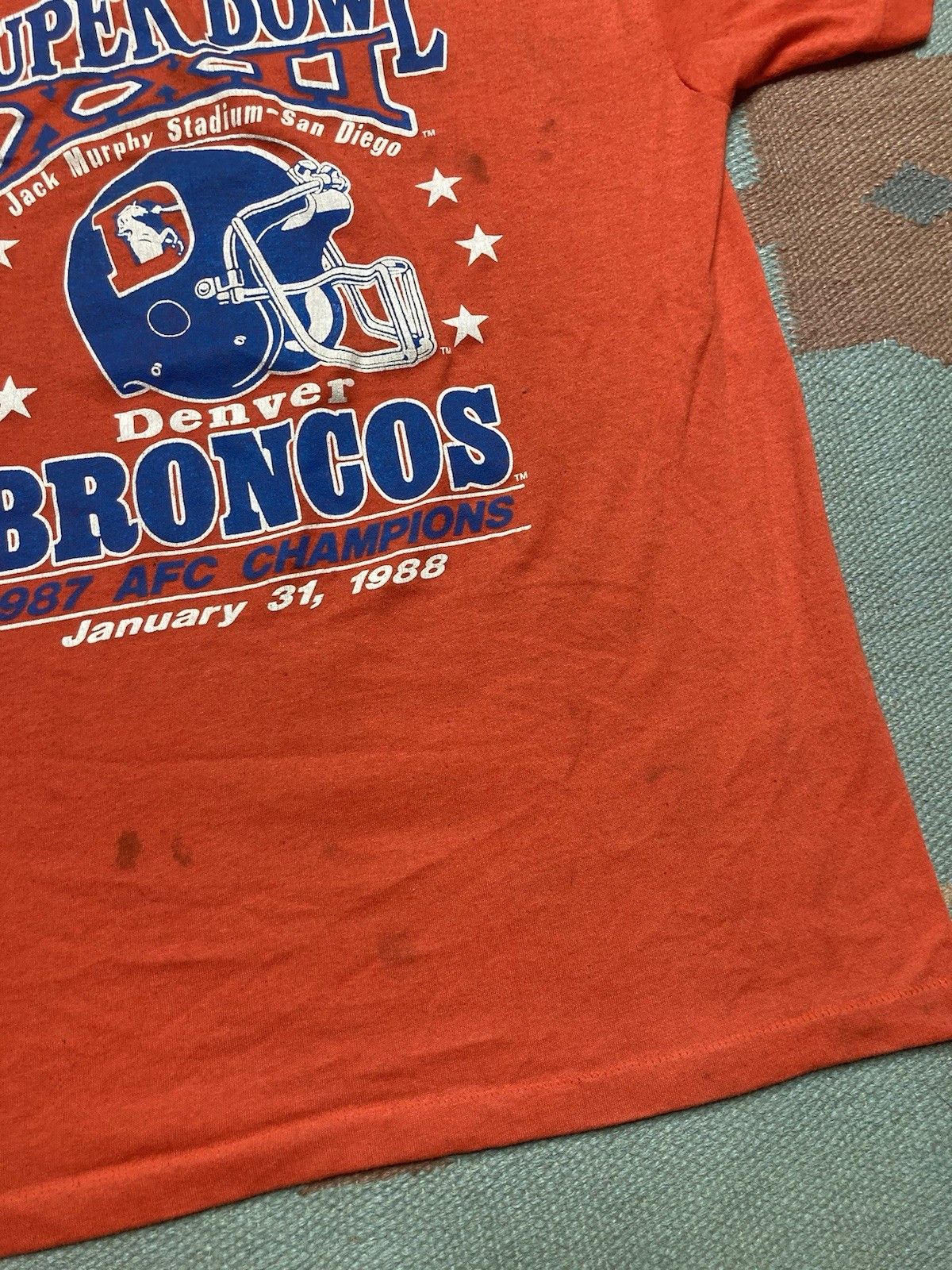 Vintage 80s t shirt Denver broncos Super Bowl 1988 single stitch M Size US M / EU 48-50 / 2 - 3 Thumbnail
