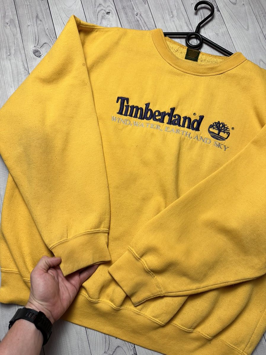Timberland × Vintage Vintage Timberland sweatshirt big logo yellow size Xl Size US XL / EU 56 / 4 - 7 Thumbnail