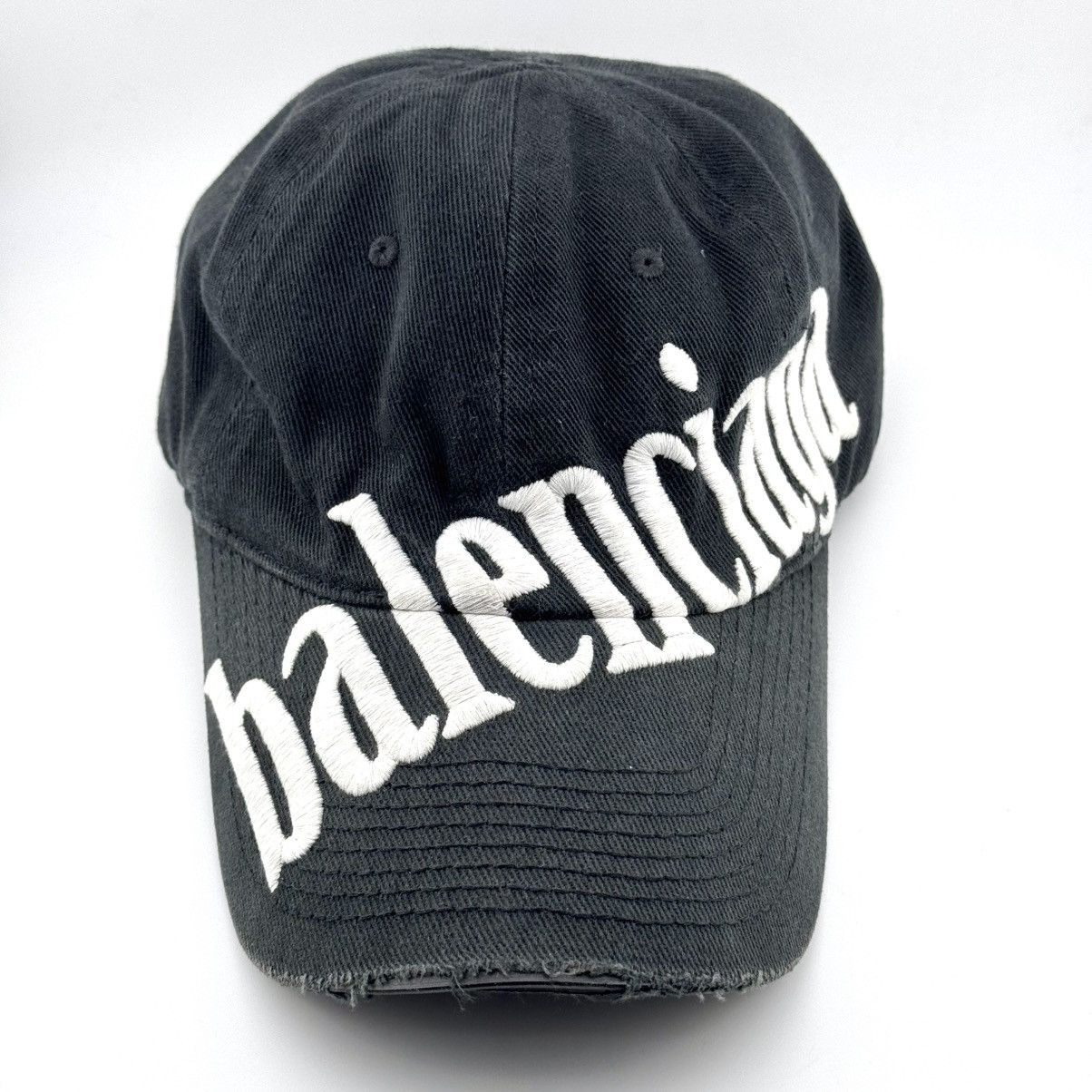 Balenciaga SS23 Balenciaga Diagonal Logo Embroidered Distressed Hat Size ONE SIZE - 3 Thumbnail