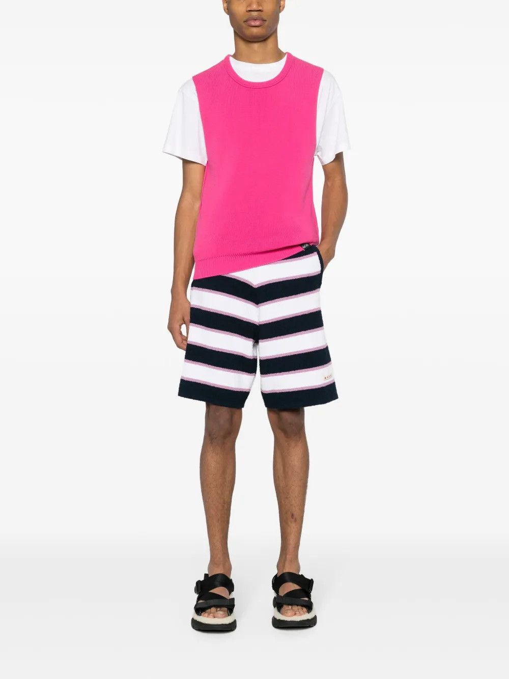 Marni o1w1db10125 Logo-Appliqué Terrycloth Shorts in Multicolor Size US 34 / EU 50 - 4 Thumbnail