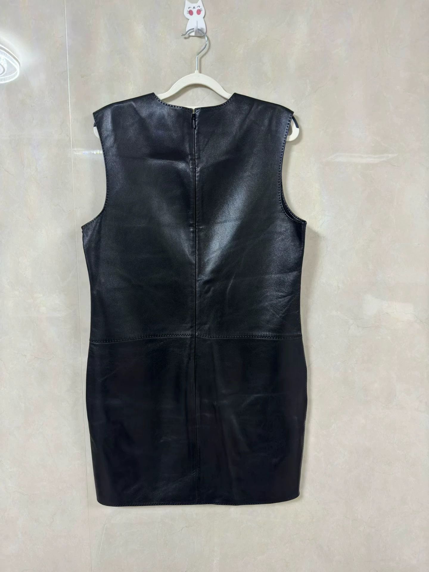 Saint Laurent Paris SAINT LAURENT Solid Color Round Neck Short Sleeveless Dress Size M / US 6-8 / IT 42-44 - 2 Thumbnail