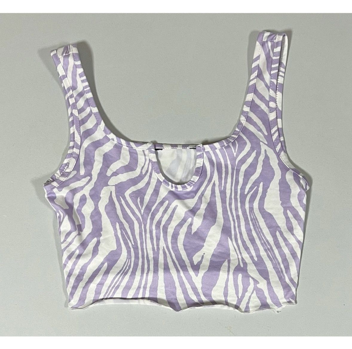 Japanese Brand Purple Pastel Zebra Print Y2K Crop Top T-Shirt Cami Size XS🦓 Size XS / US 0-2 / IT 36-38 - 1 Thumbnail