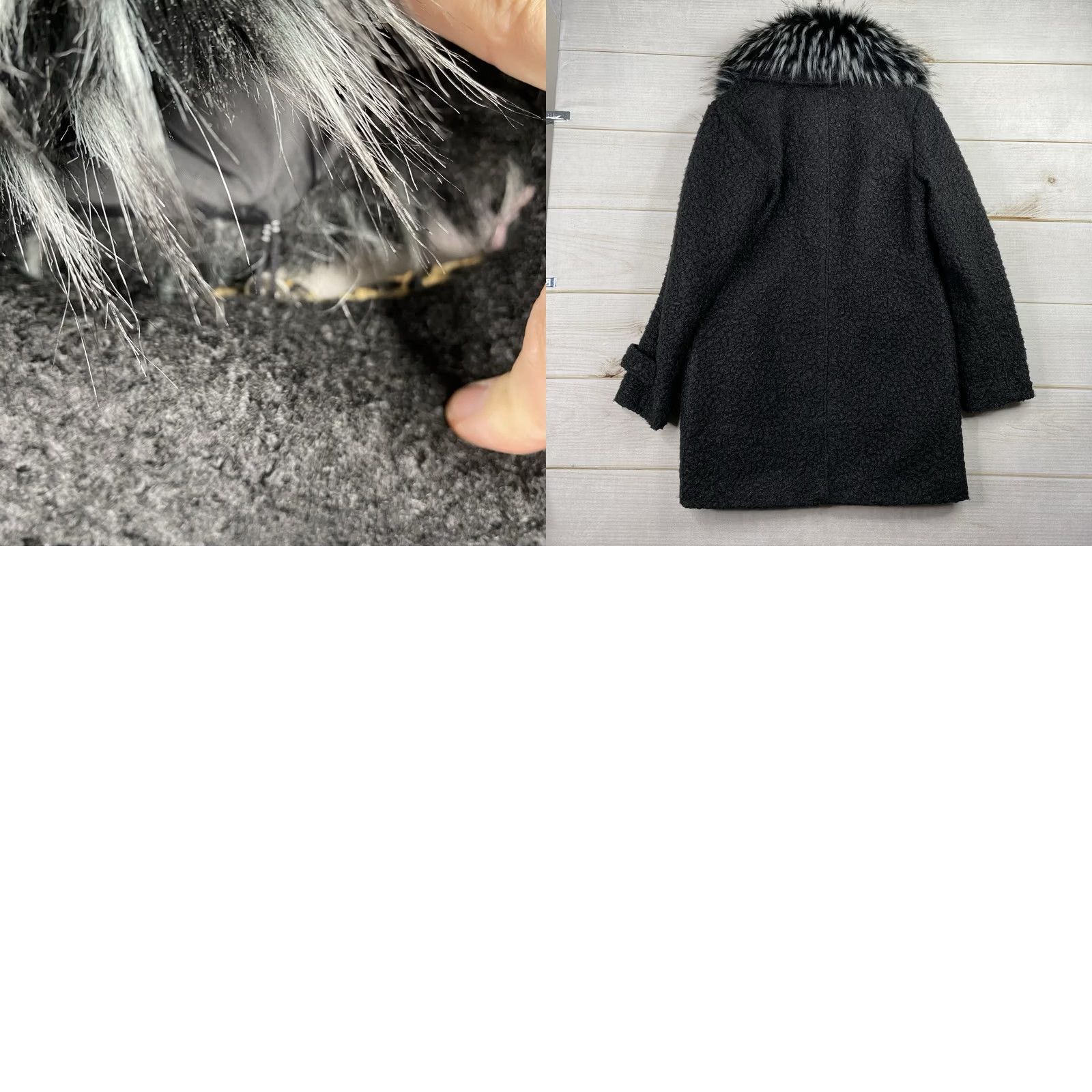 Jessica Simpson Jessica Simpson Black Sherpa Coat Jacket Women S Oversized Pockets Collared Removable Fur Collar Mid-Length Winter Fall Overcoat Size S / US 4 / IT 40 - 9 Thumbnail