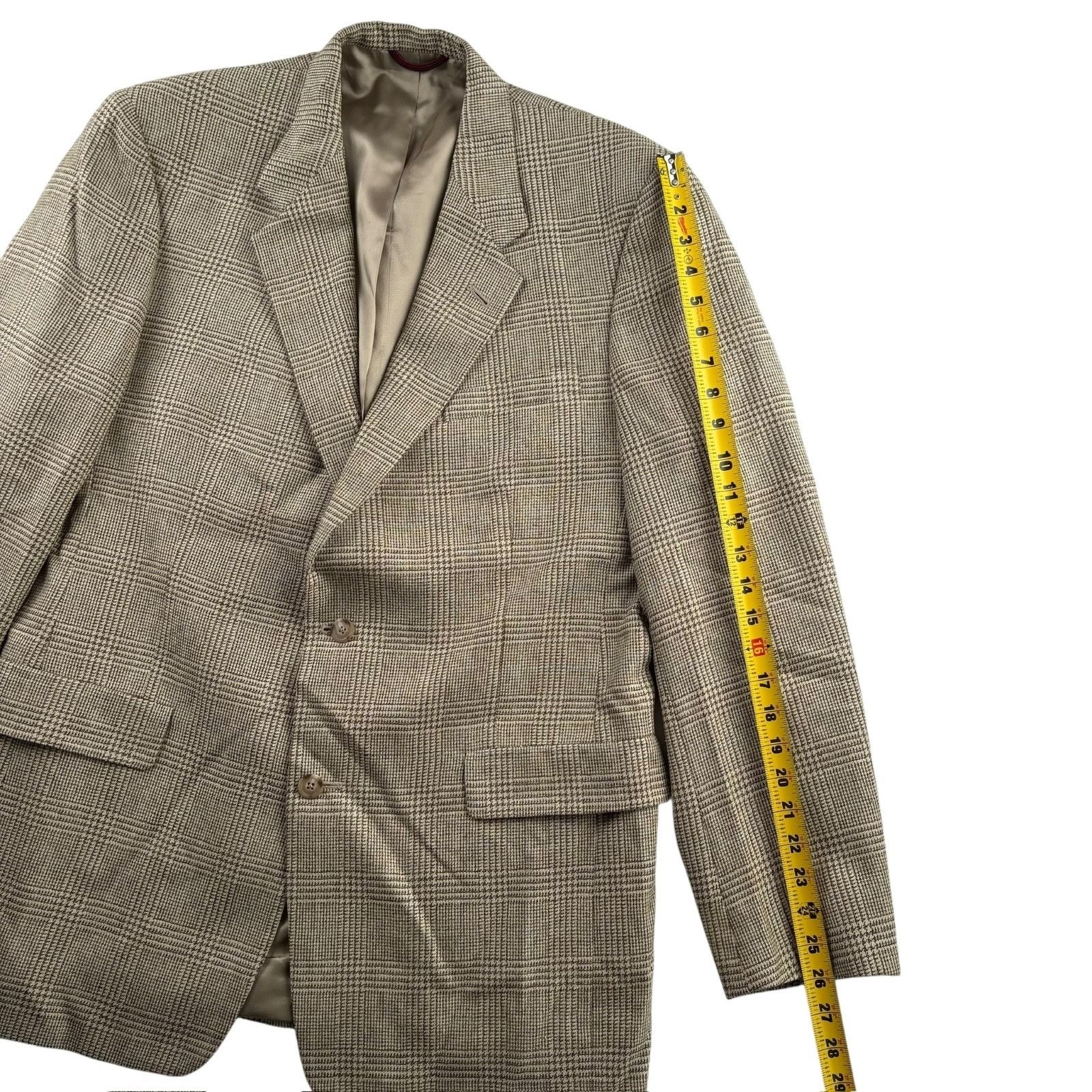 Hart Schaffner Marx Hart Schaffner & Marx Men’s Wool Blend Plaid Blazer Jacket T Size 44L - 6 Thumbnail