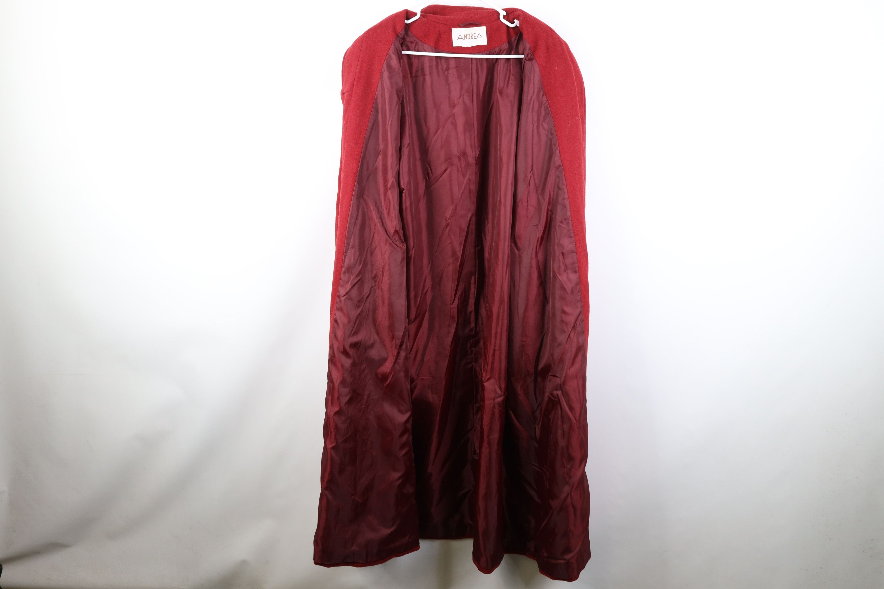 Vintage Vintage 90s Streetwear Wool Full Length Overcoat Jacket Red Size XXL / US 16-18 / IT 52-54 - 10 Thumbnail