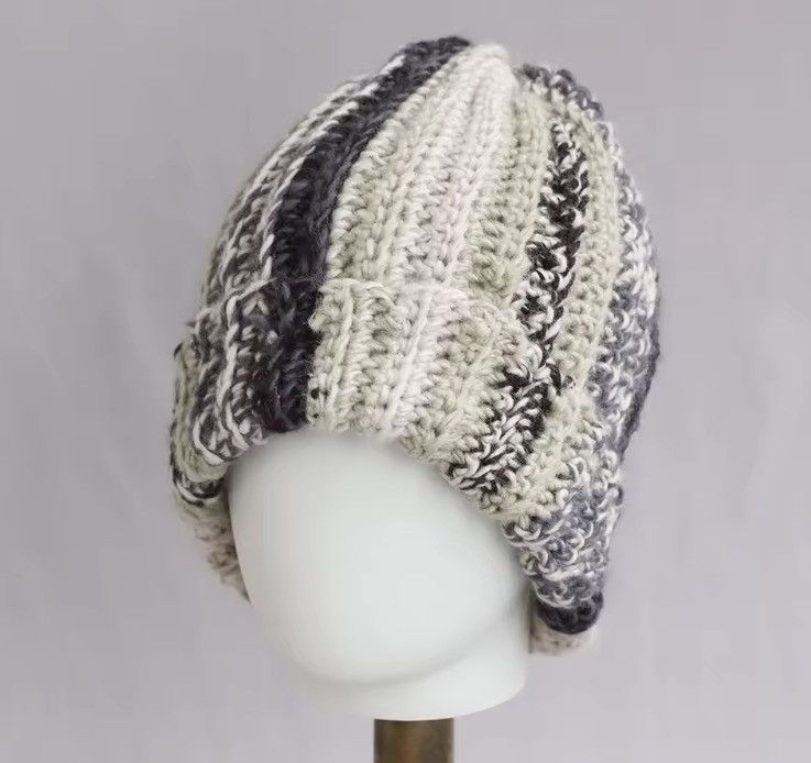 Japanese Brand Thick Knit Stripe Watch Cap – Gorpcore Size ONE SIZE - 3 Thumbnail