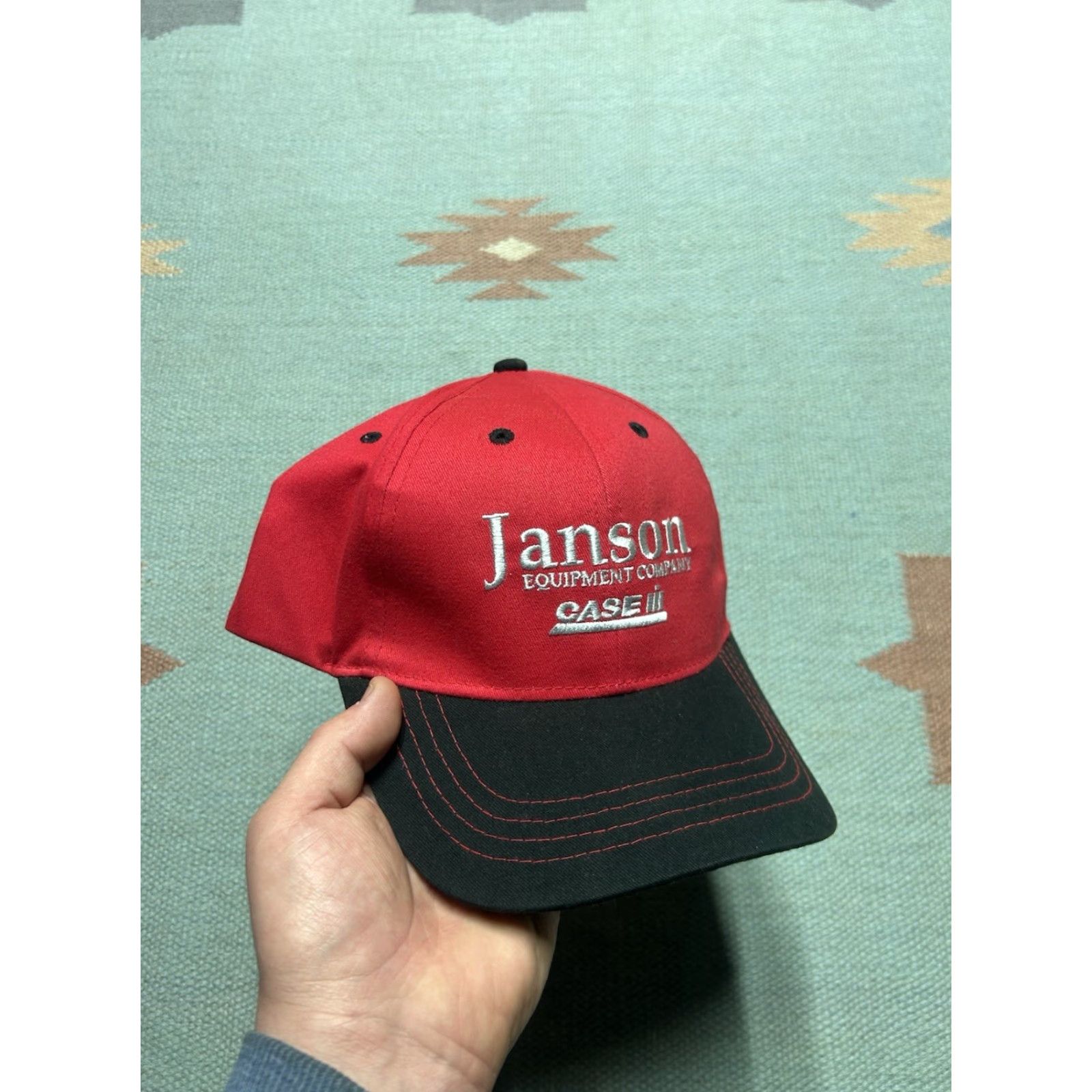Equipment VINTAGE Case Janson Equipment strapback hat red NOS cap Men Adjustable Strapback Hat Size ONE SIZE - 2 Thumbnail