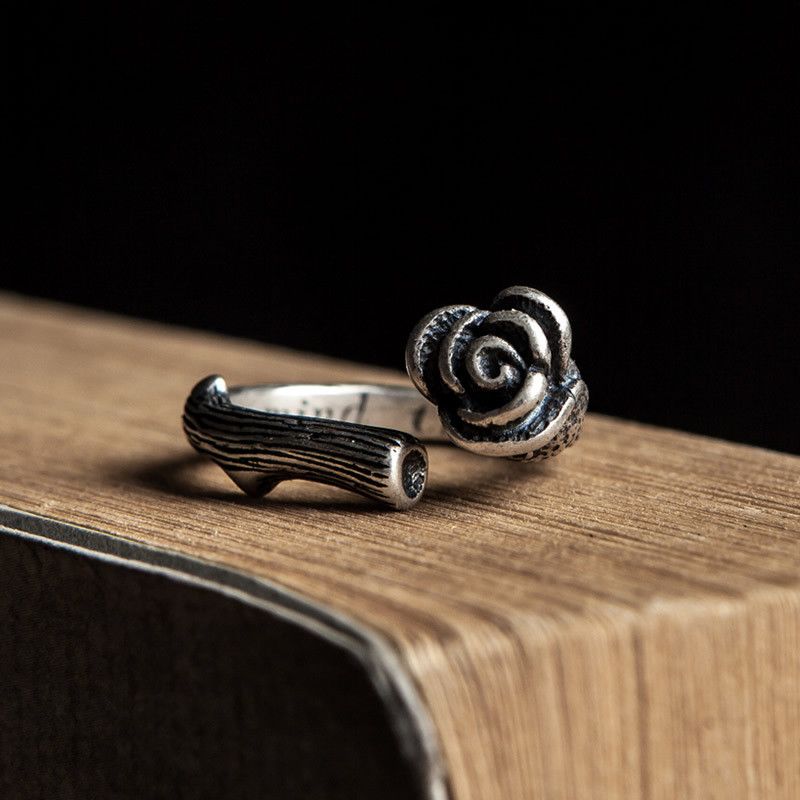 Jewelry Flowers Vibe Jewelry Rings Open Size Chrome Ring (Size 7-13) Size ONE SIZE - 1 Thumbnail