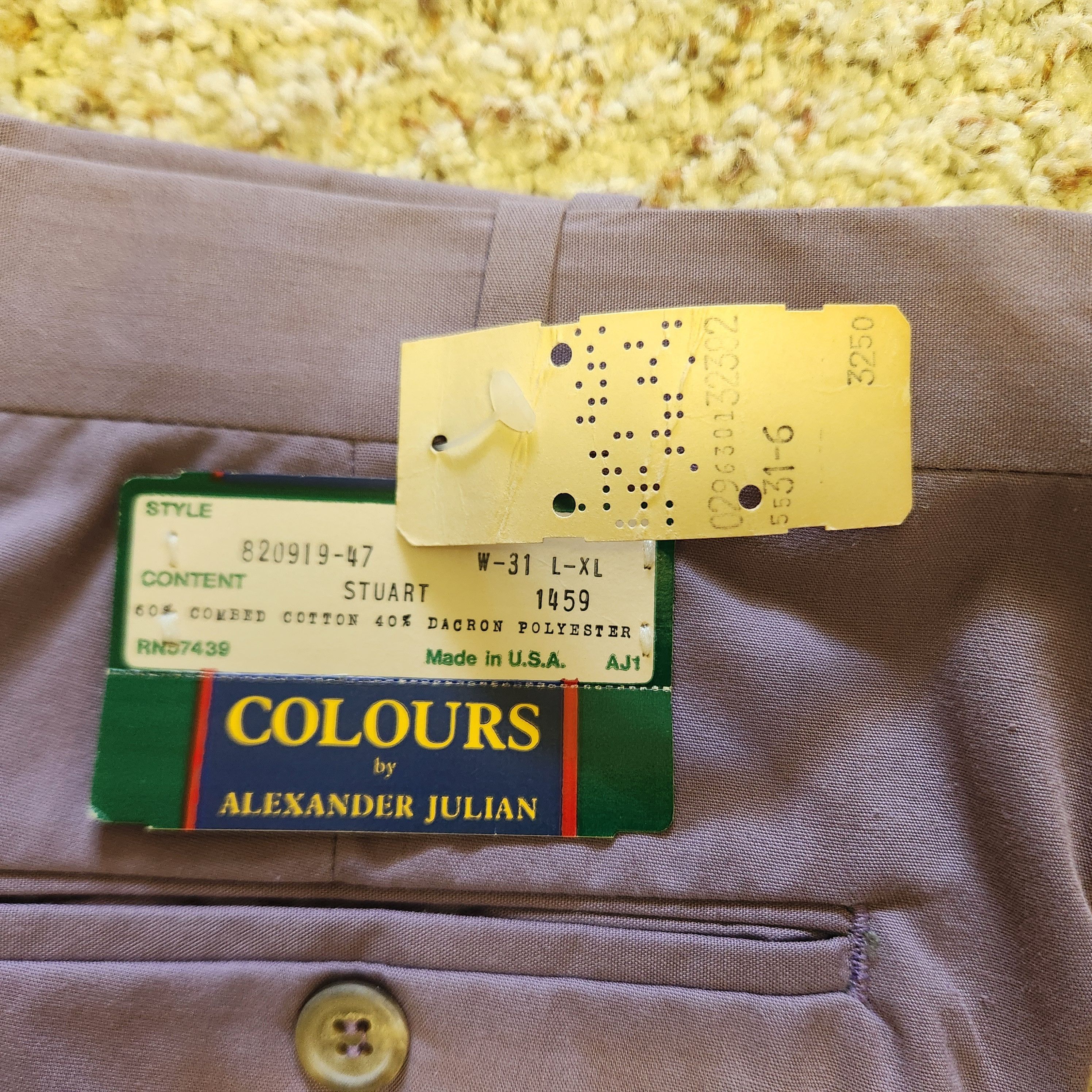 Alexander Julian men's lilac pants 31 vintage 1980s NOS Alexander Julian Size US 31 - 4 Thumbnail