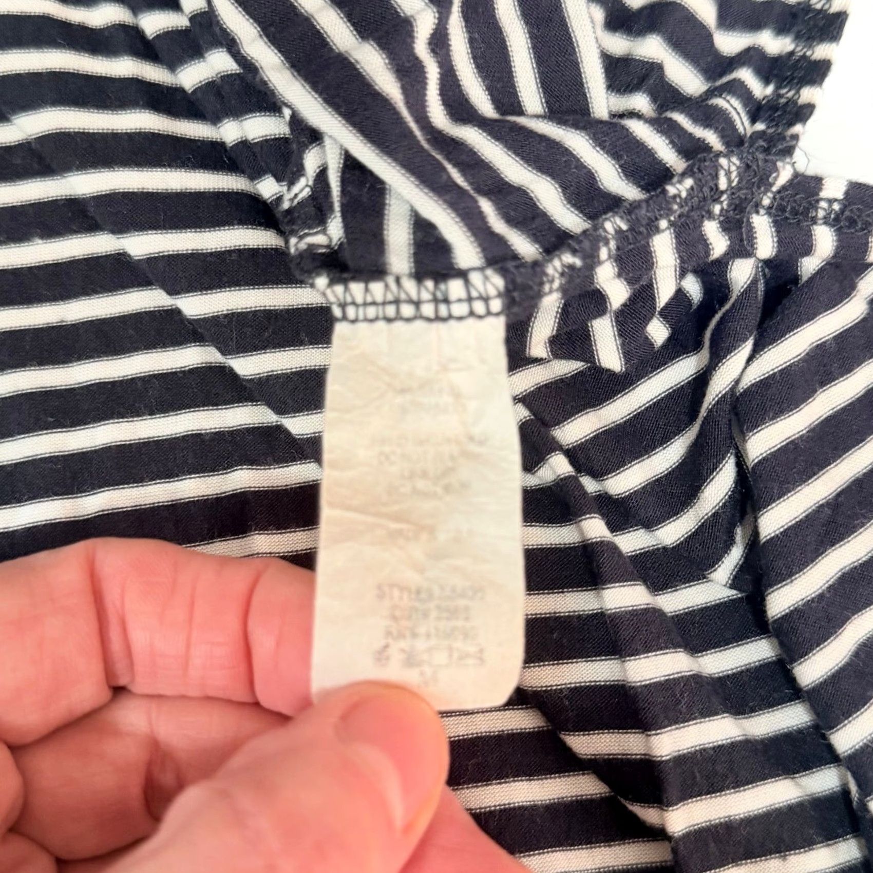 Vintage Ginger G Tank Top Navy Striped High-Low Side Slit Tunic Women M Casual Tiered Tunic Sleeveless Size M / US 6-8 / IT 42-44 - 6 Thumbnail