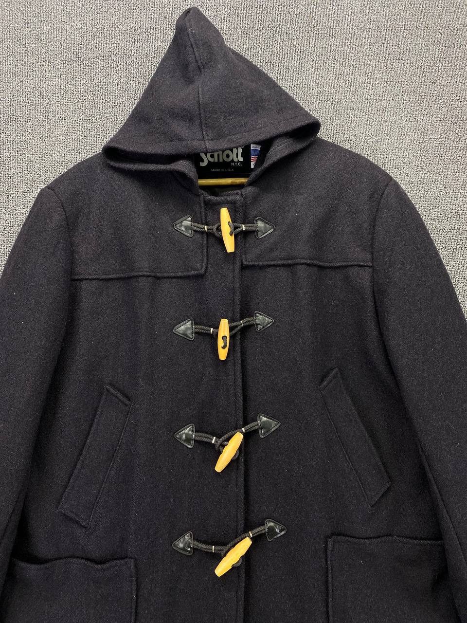 Schott Vintage Schott Hoodie Duffle Coat Wool Long Jacket Size US XXS / EU 40 - 5 Thumbnail