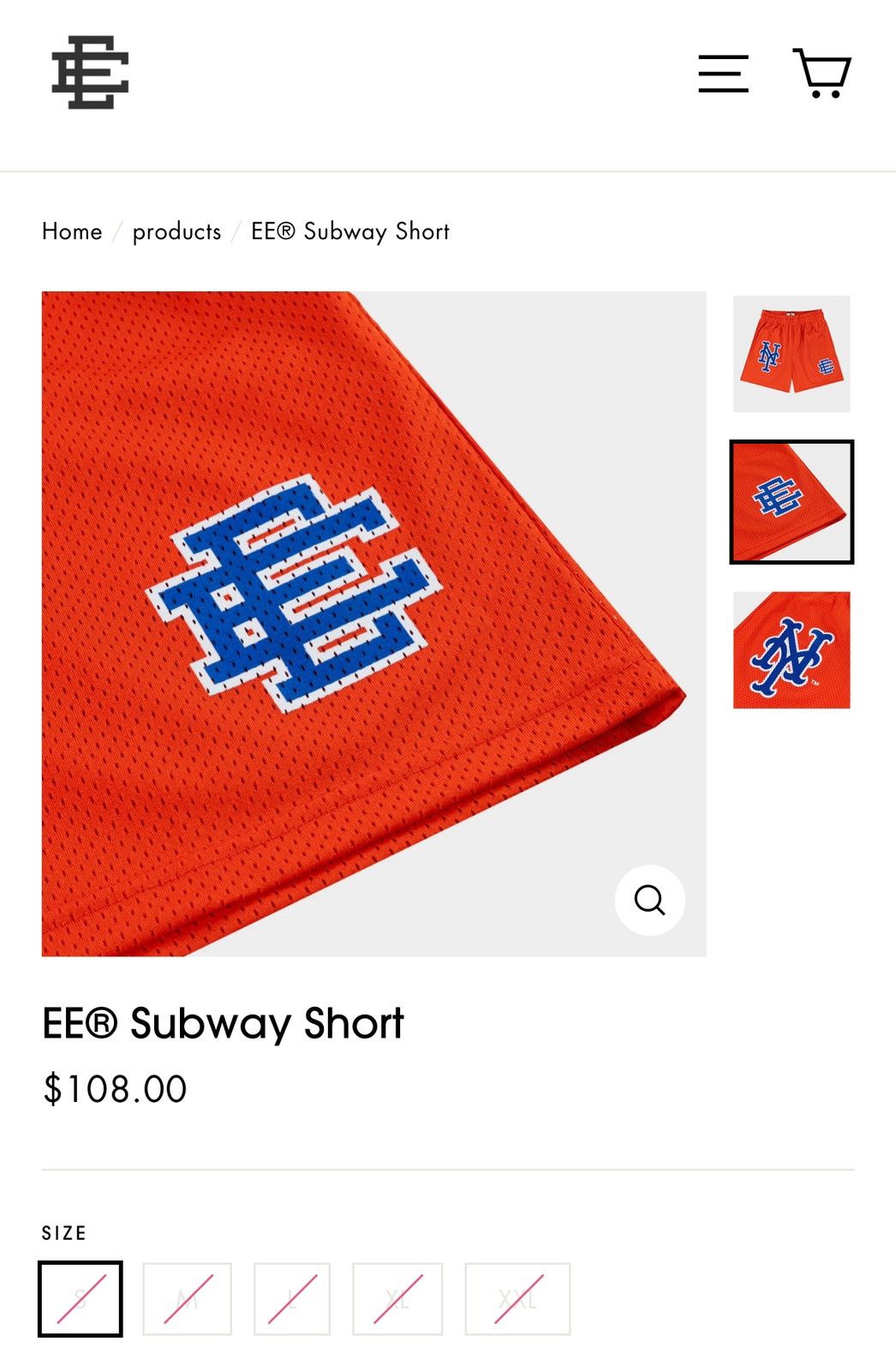 Eric Emanuel × MLB NEW Eric Emanuel Subway Shorts Mets XL Size US 36 / EU 52 - 9 Thumbnail