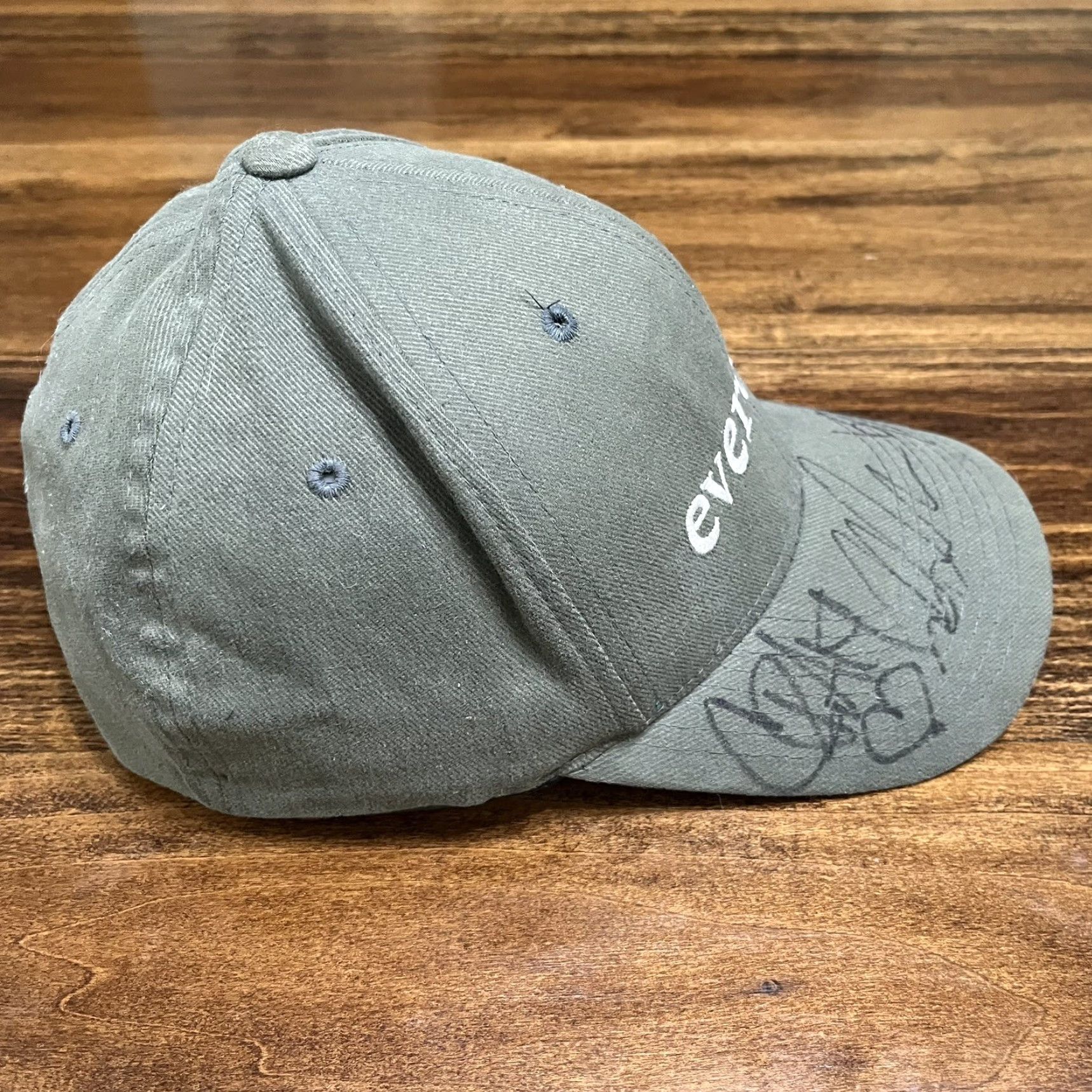 Vintage VINTAGE Flexfit Baseball Cap Hat Mens One Size S/M Green Signed Autograph 90s Punk Rock Tour Size ONE SIZE - 7 Thumbnail