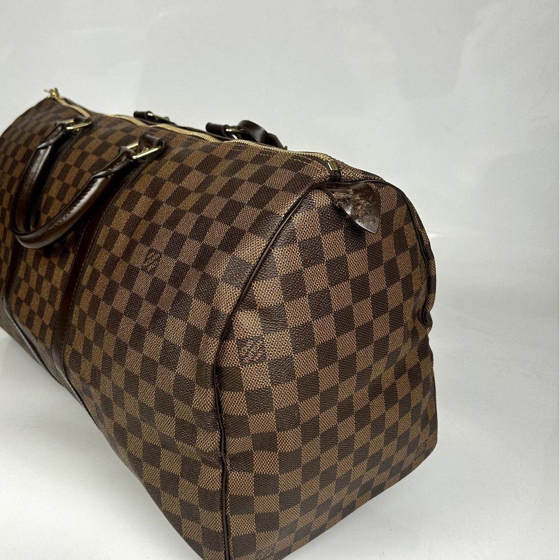 Louis Vuitton Louis Vuitton Damier Ebene Canvas Keepall 50 Bag Size ONE SIZE - 4 Thumbnail