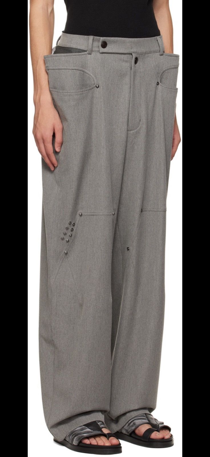 Kiko Kostadinov Kiko Kostadinov SSENSE Exclusive Gray Antharas Trousers Size US 36 / EU 52 - 1 Thumbnail