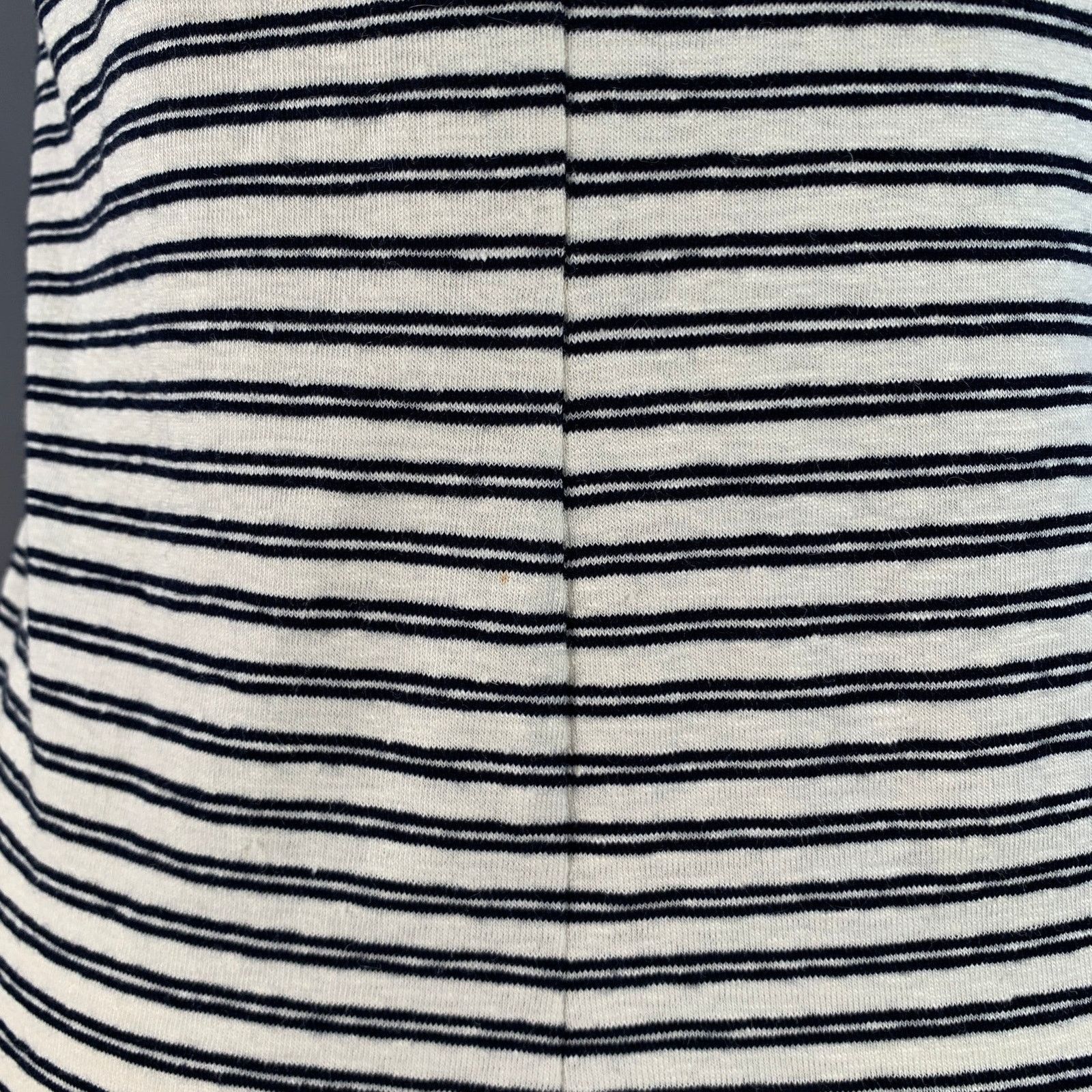 Theory THEORY Adiany B White Navy Linen Cotton Stripe T-Shirt Dress Size S / US 4 / IT 40 - 6 Thumbnail