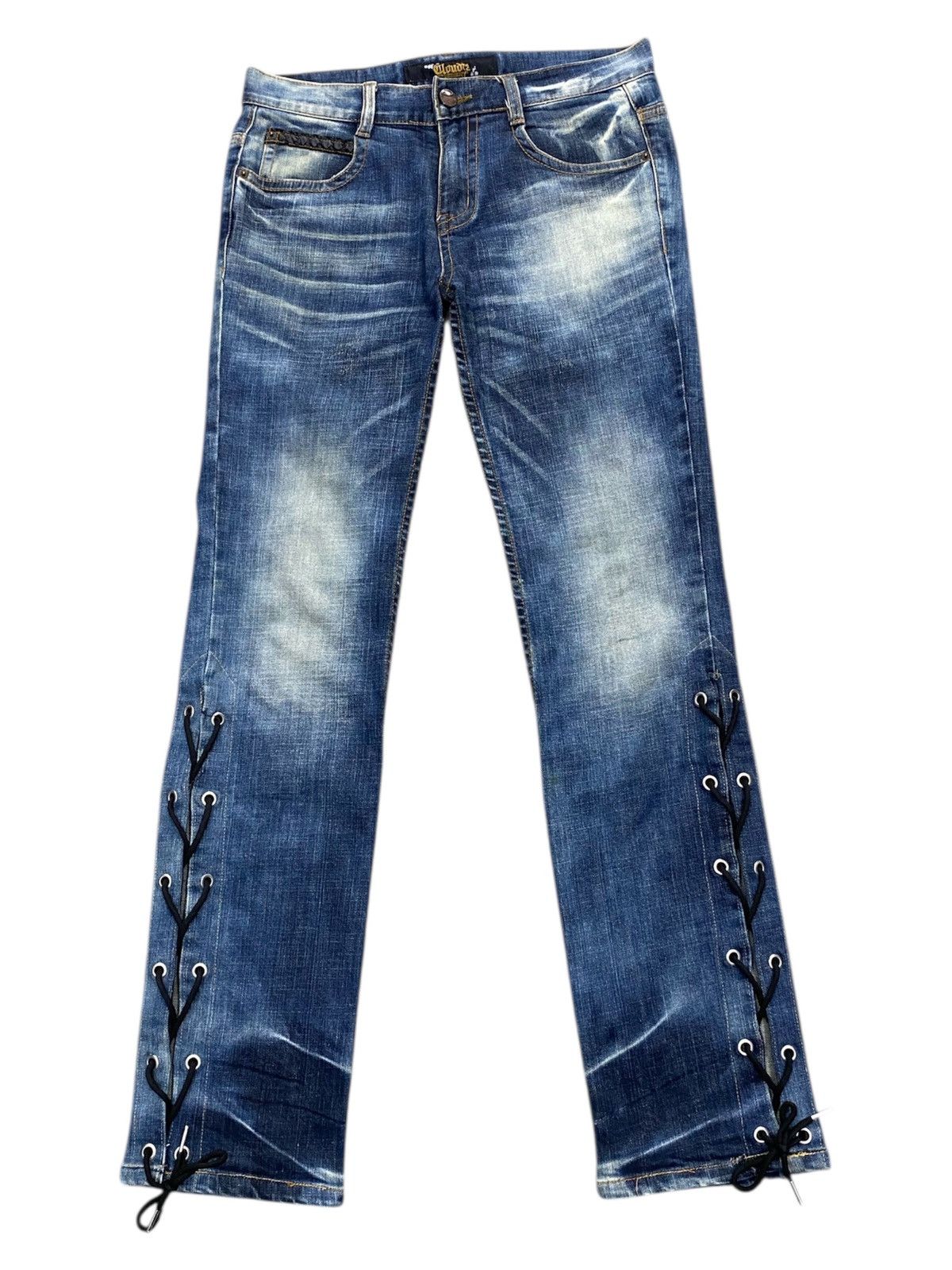 Japanese Brand Cloud72 side laced jeans wash Size US 32 / EU 48 - 1 Thumbnail