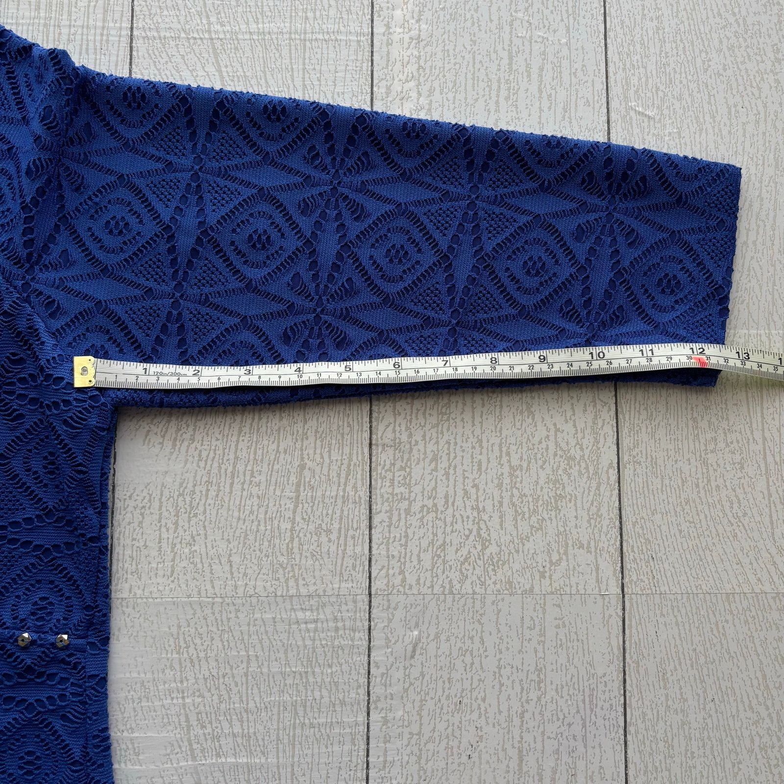 Other Ruby Rd. Blue Medallion Faux Wrap 3/4 Sleeve Shirt Large Size L / US 10 / IT 46 - 5 Thumbnail