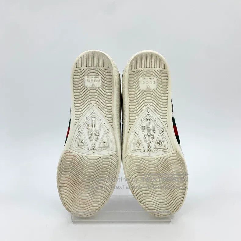 Gucci Gucci White five-pointed star striped webbing casual lace- Size US 5.5 / IT 35.5 - 5 Thumbnail