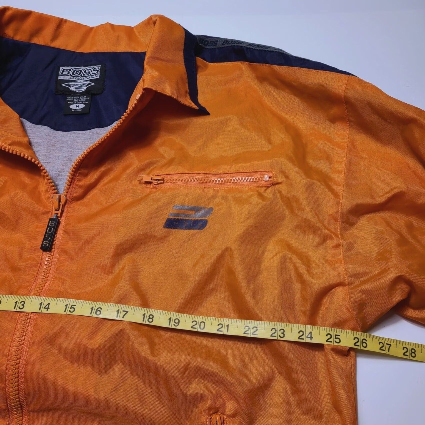 Vintage VINTAGE Boss by IG Design Windbreaker Jacket Lined Hip Hop Men's Medium Orange Size US M / EU 48-50 / 2 - 7 Thumbnail