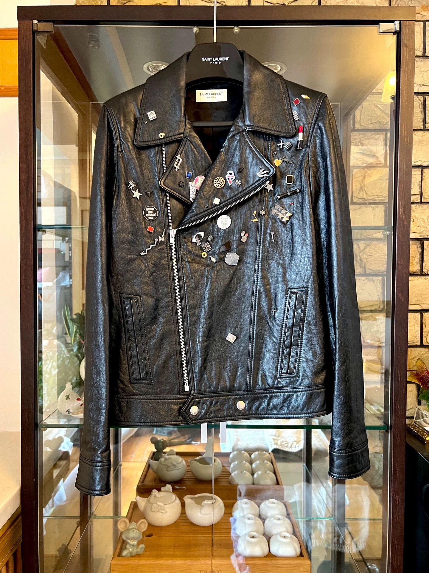 Saint Laurent Paris Saint Laurent Paris Badge leather jacket Size US S / EU 44-46 / 1 - 1 Thumbnail