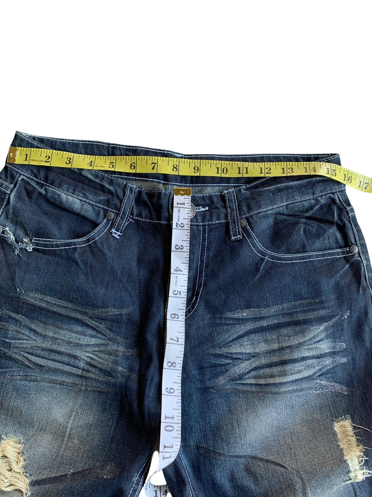 If Six Was Nine × Japanese Brand × Tornado Mart FLARE💥BLACK LABEL SHO RUSTY MUDMAX PUNK DISTRESSED DENIM Size US 31 - 13 Thumbnail