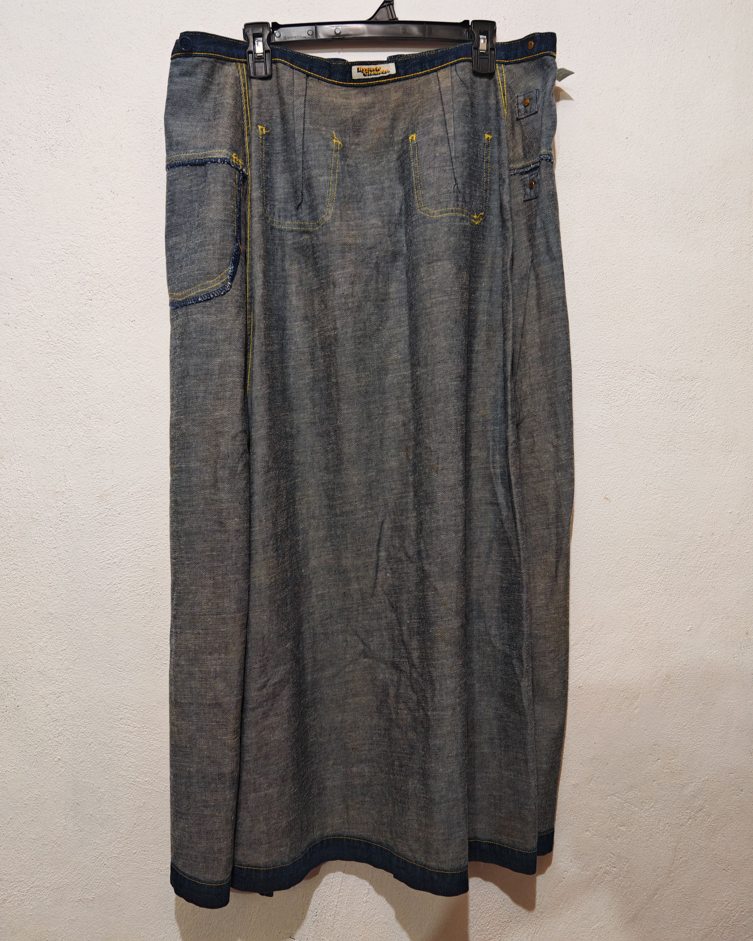 Designer × Hysteric Glamour × Vintage Vintage Hysteric Glamour Denim Wrap Around Skirt Printed Size 26" / US 2 / IT 38 - 6 Thumbnail