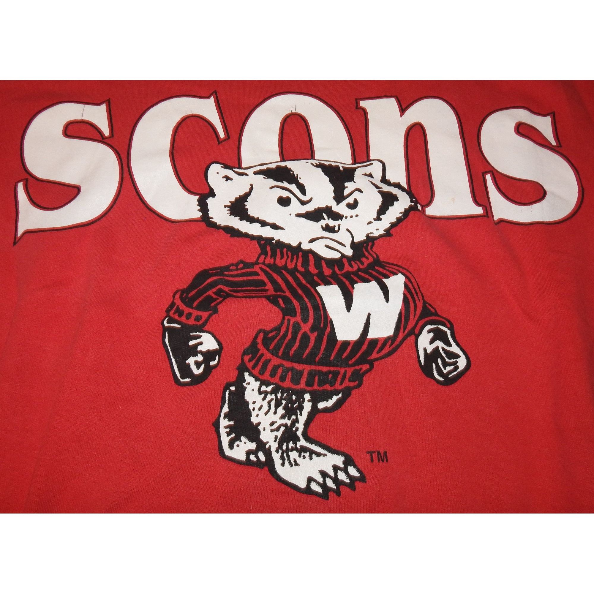 NCAA Vintage 90s University of Wisconsin Badgers Spell Out Crew N Size US XXL / EU 58 / 5 - 4 Thumbnail