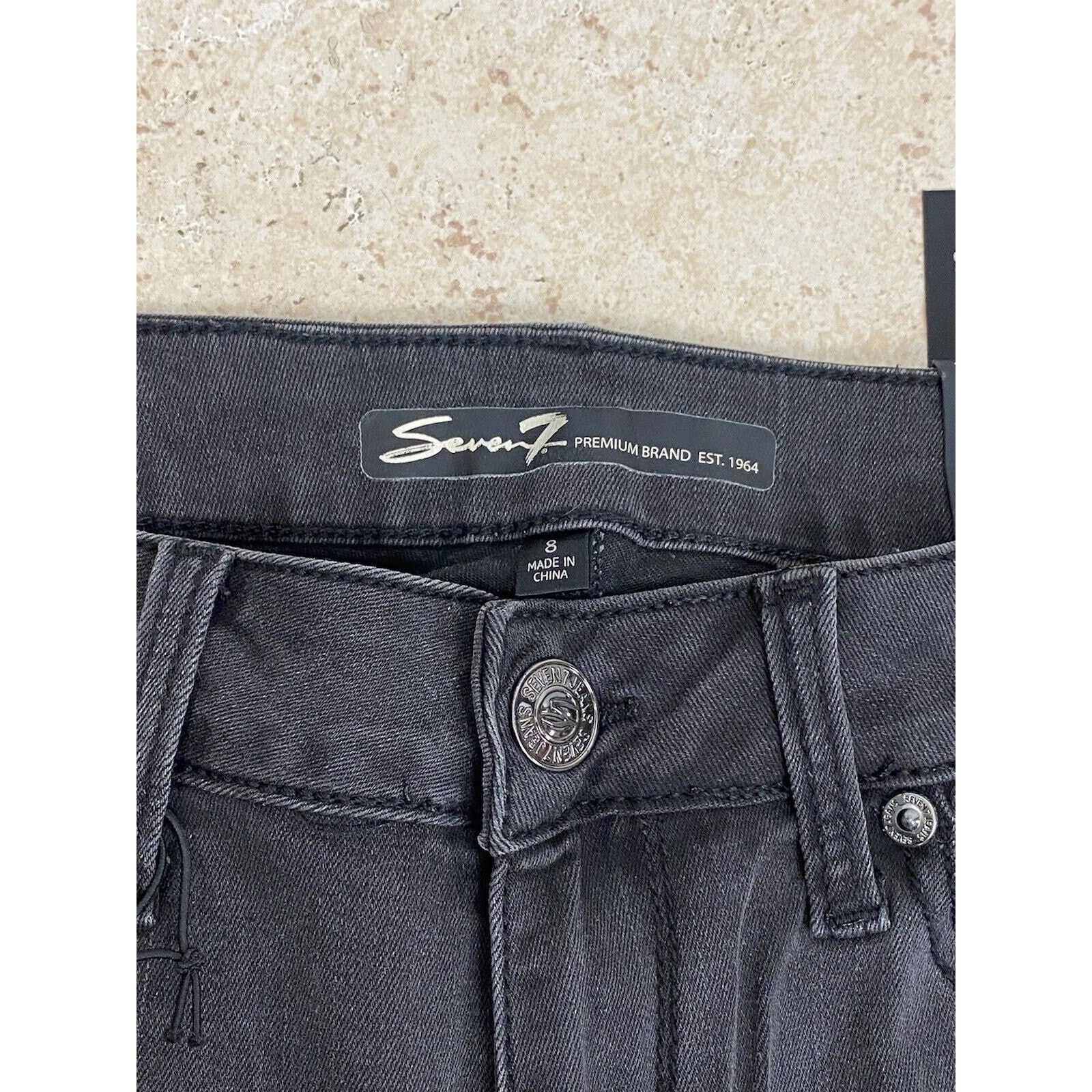 Seven 7 NWT Seven7 Jeans 8 Mid-Rise Skinny Rhinestones Stretch Size 30" / US 8 / IT 44 - 4 Thumbnail