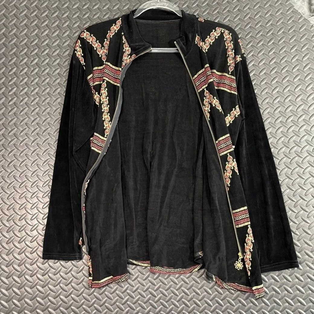 Vintage VINTAGE a.n.a Jacket Black Silk Blend Full Zip Light Geometric Pattern Made In Korea L Size US L / EU 52-54 / 3 - 5 Thumbnail