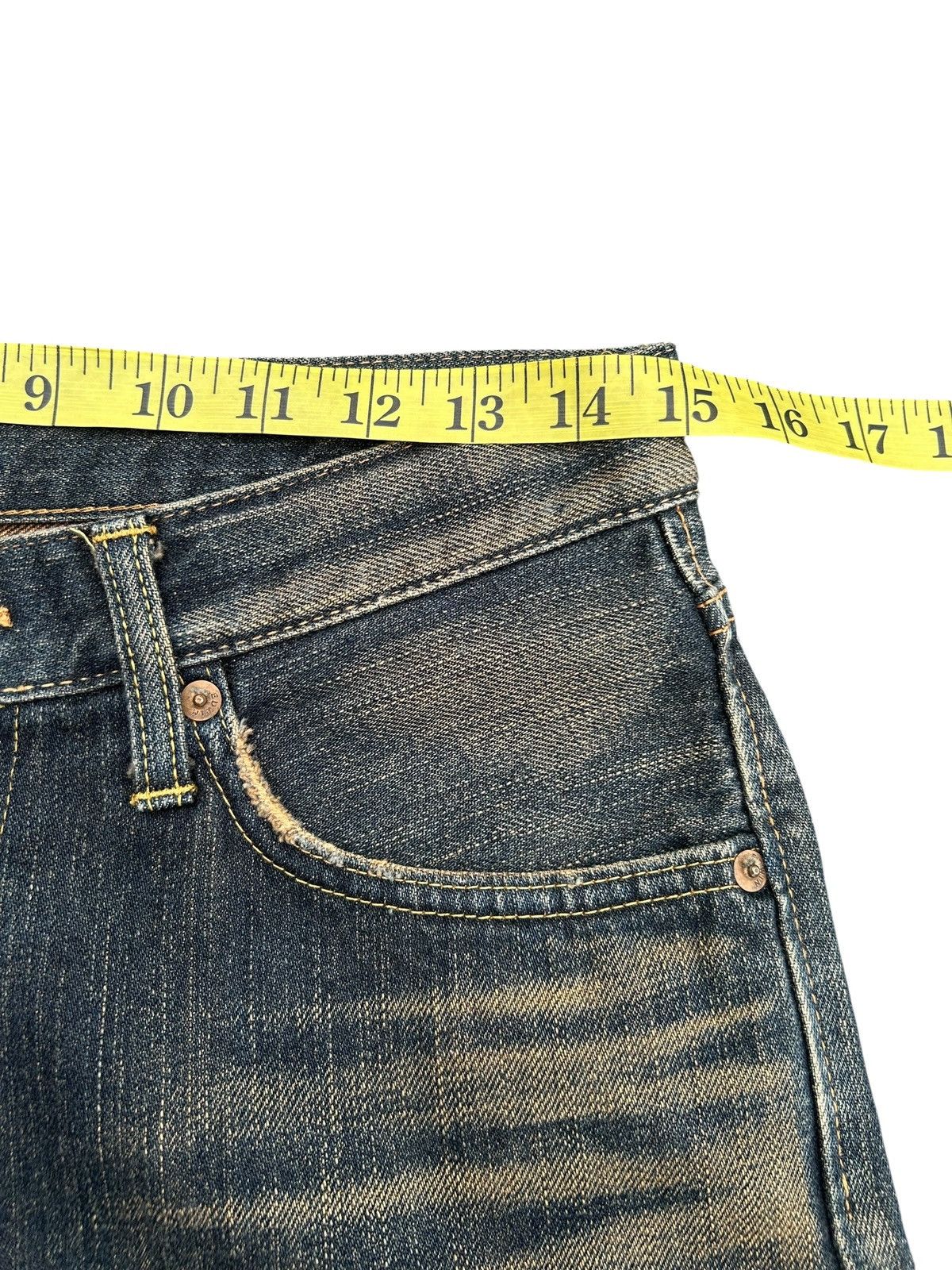 Kapital RUSTY VINTAGE EDWIN 505Z SELVEDGE MUDWASH FADED DENIM JEANS Size US 30 / EU 46 - 11 Thumbnail
