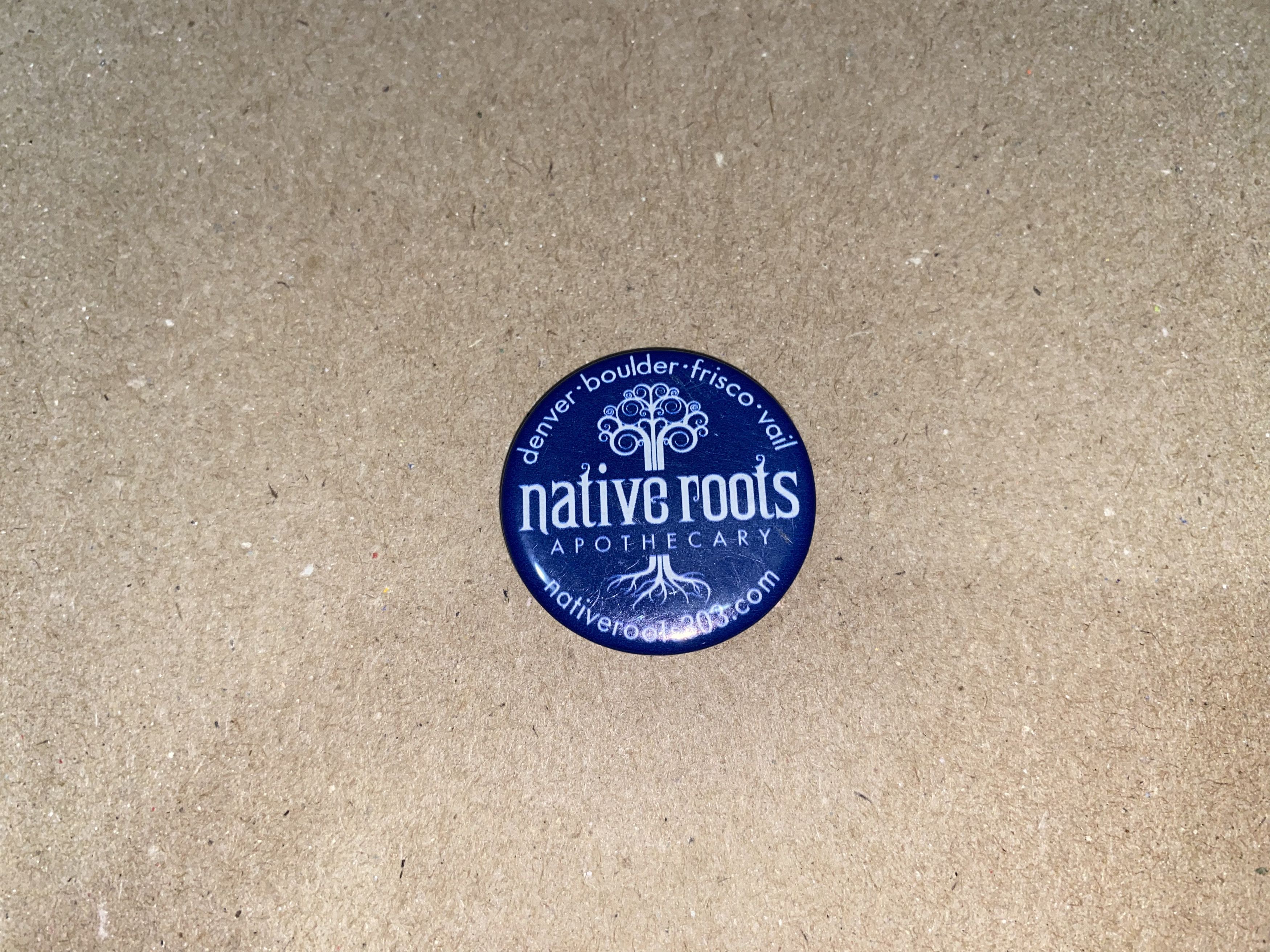 Other Native Roots Apothecary Cannabis dispensary Button Pin CO Size ONE SIZE - 1 Thumbnail