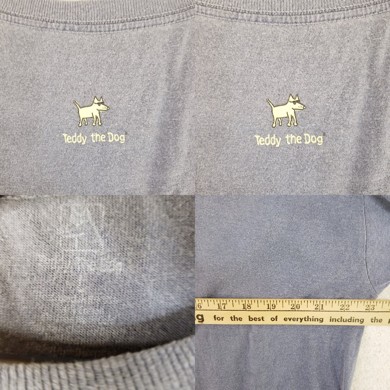 Vintage Teddy the Dog Classic Tee "God Bless America" Patriotic Unisex Blue Shirt L Size US L / EU 52-54 / 3 - 8 Thumbnail