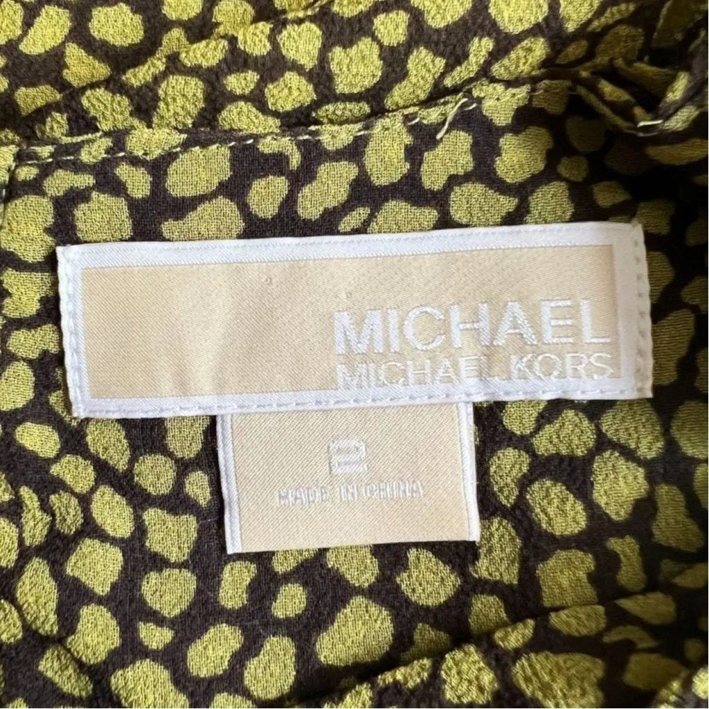 Michael Kors Michael Kors Green Printed Sleeveless Top, US2 Size XS / US 0-2 / IT 36-38 - 3 Thumbnail